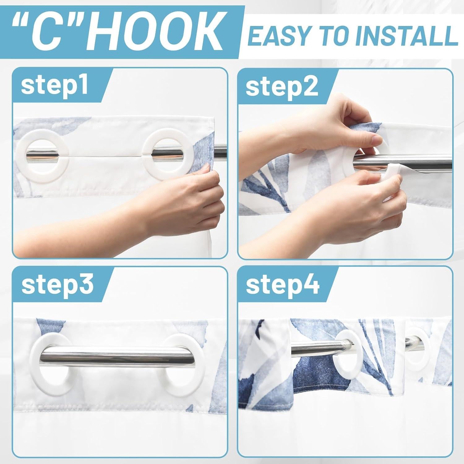 Cortina de Ducha Floral WITHLOC 137x203 cm Impermeable