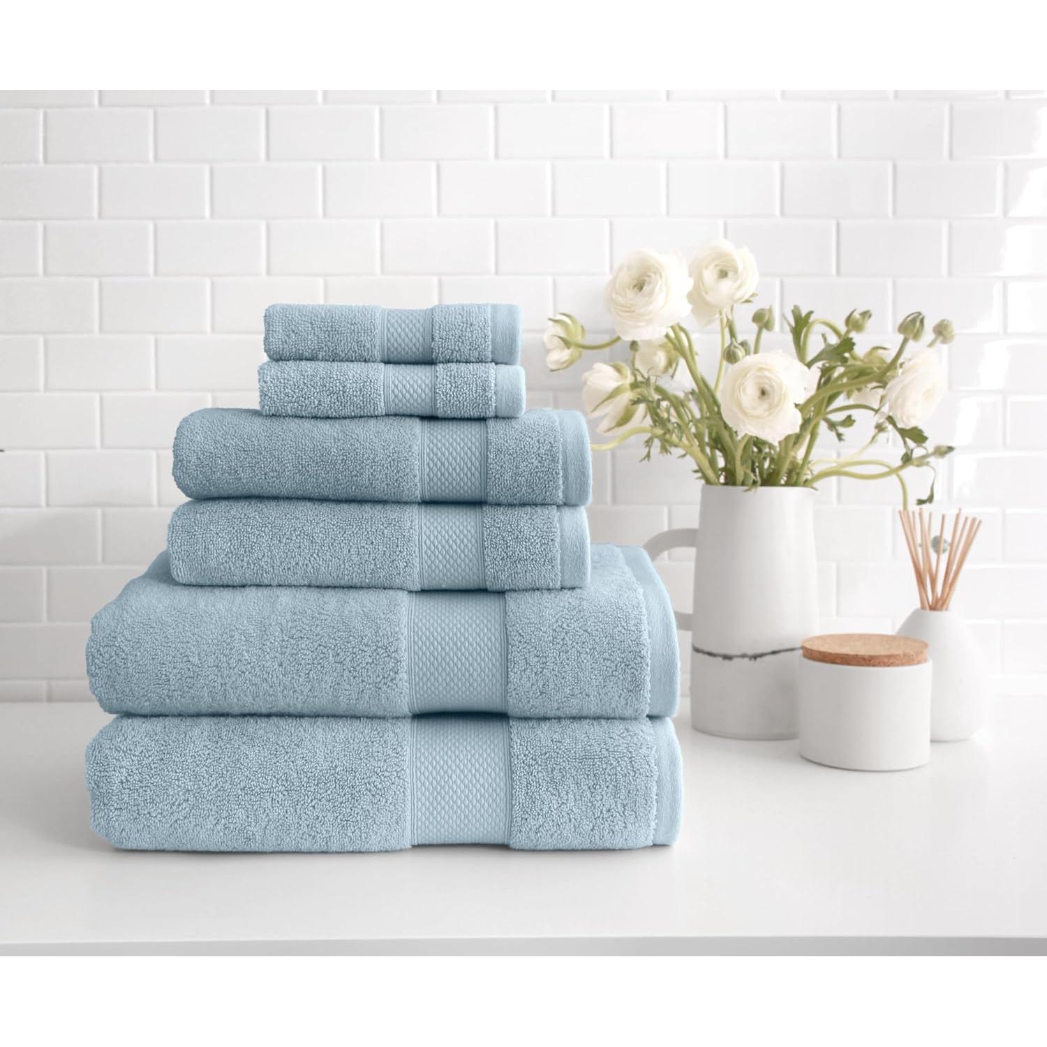 Conjunto de Toallas Diamond Peacock Alley 6 Piezas 100% Algodón