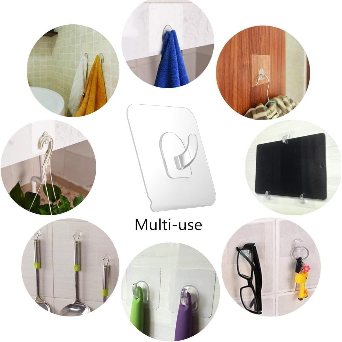 Ganchos Adhesivos Transparentes Ninth Five - Paquete de 30 Piezas