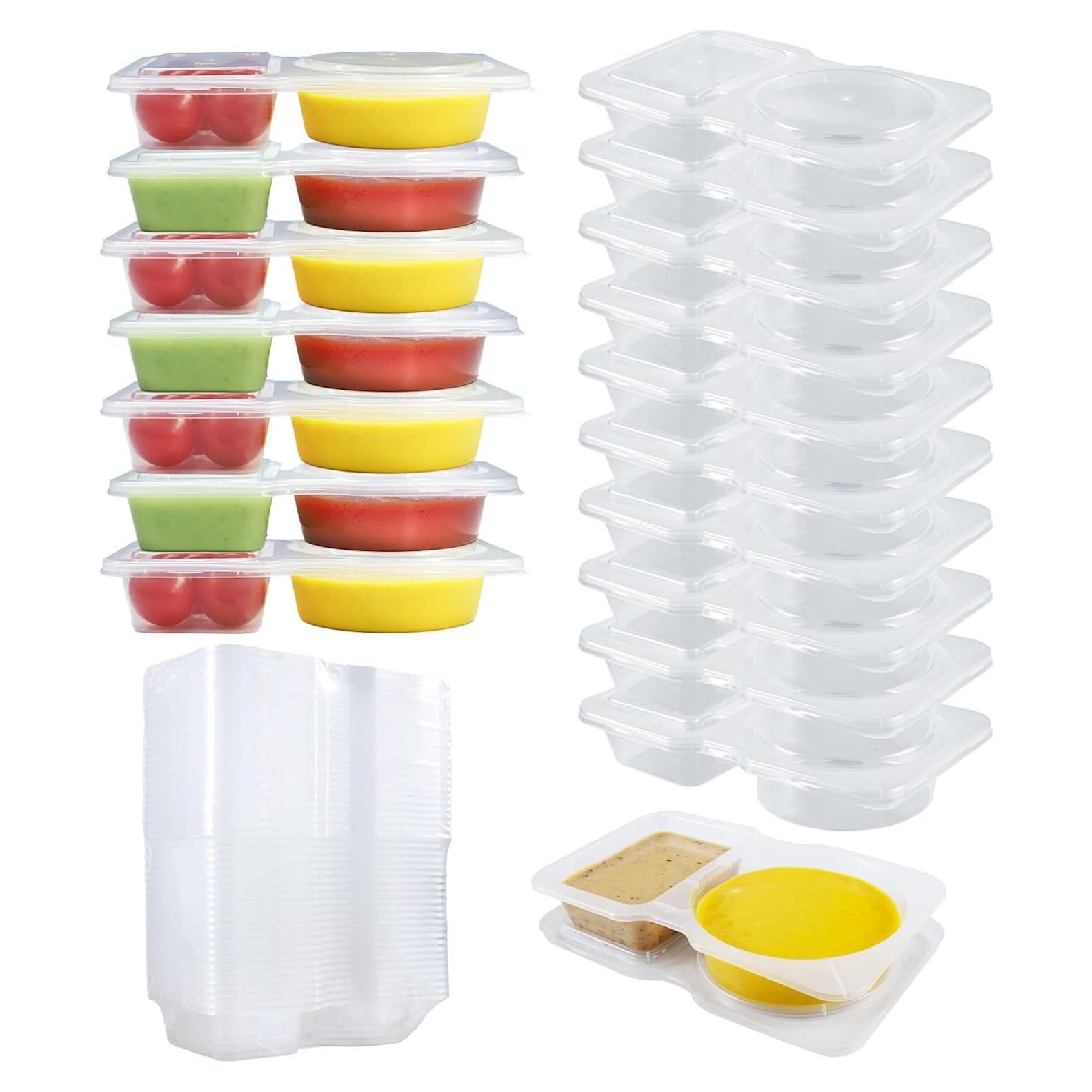 25 Contenedores Reutilizables Mstar para Snacks y Salsas