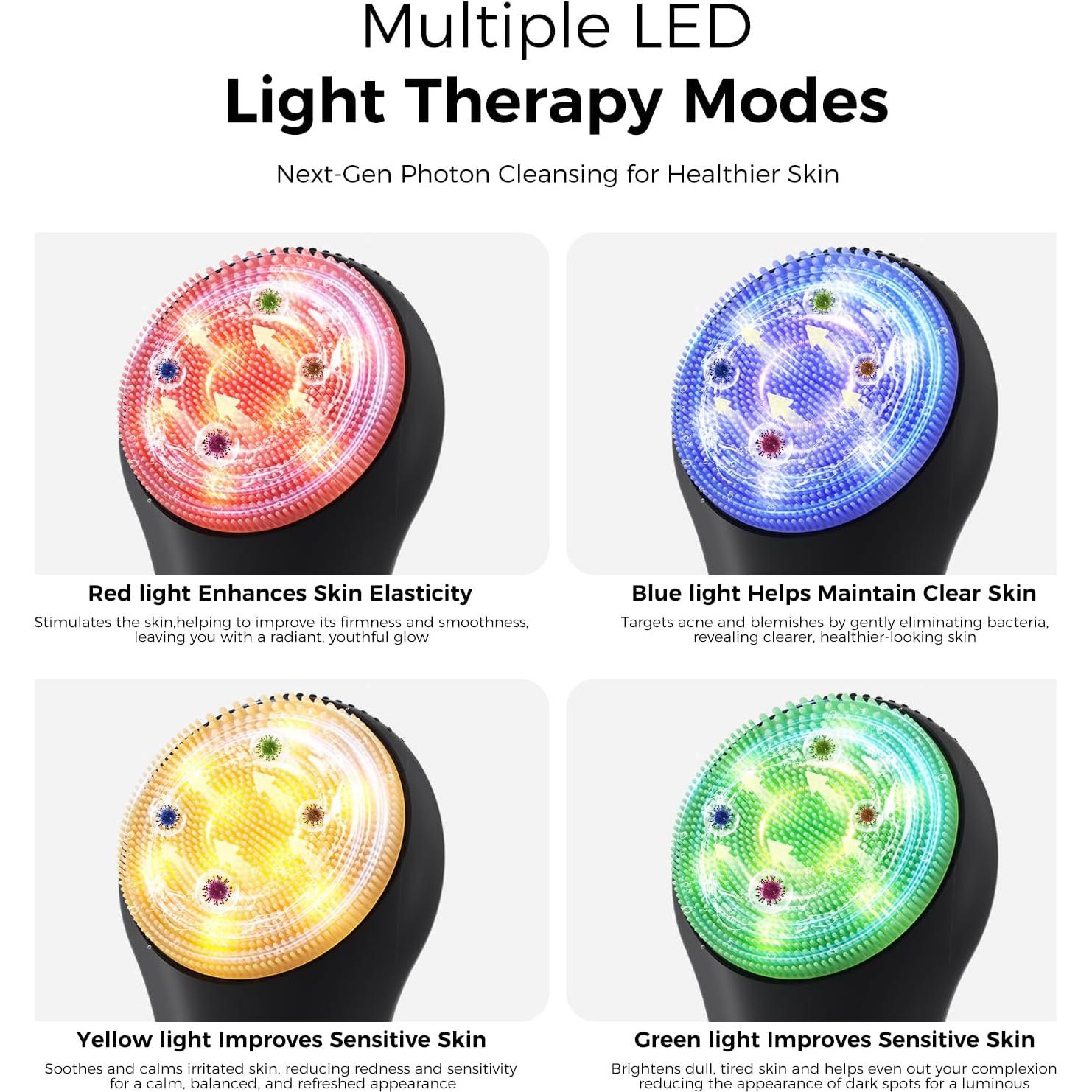 Cepillo Facial Limpiador Eléctrico Ccigedy Negro IPX7 4 Modos