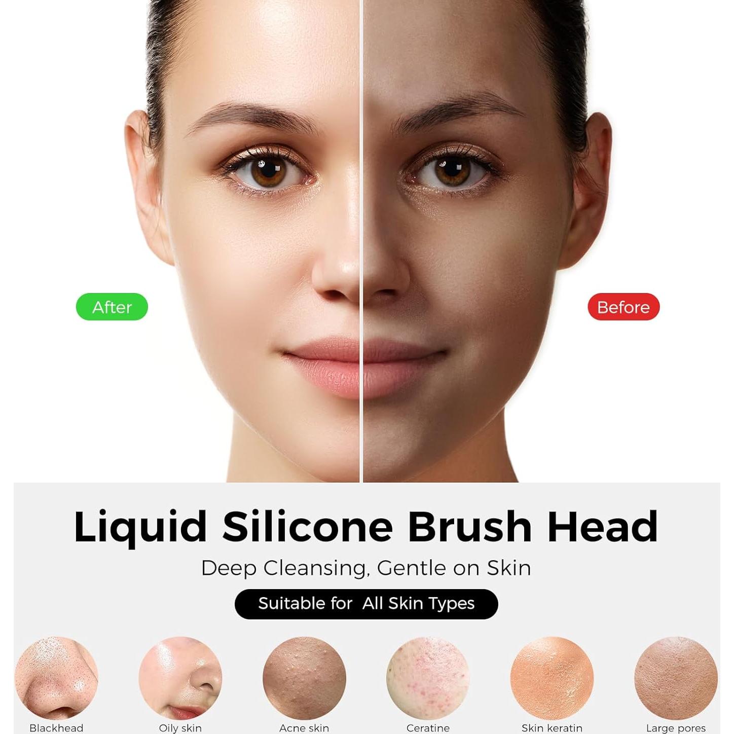 Cepillo Facial Limpiador Eléctrico Ccigedy Negro IPX7 4 Modos