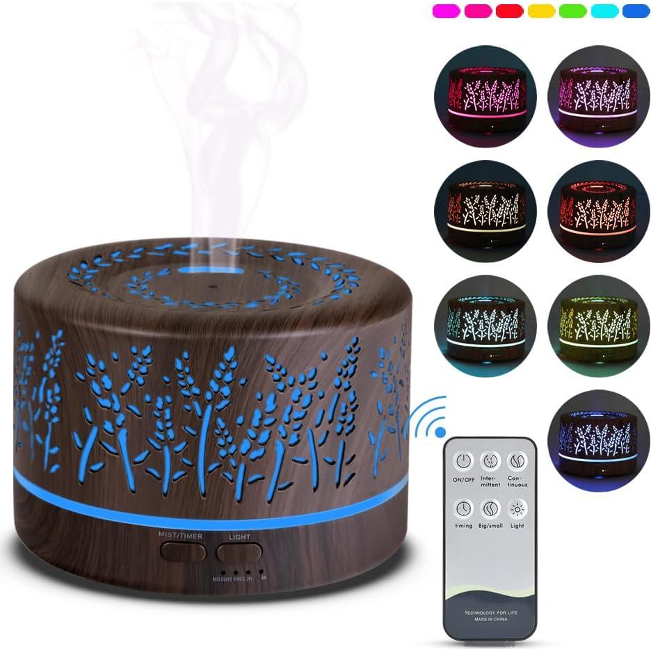 Difusor de Aromaterapia YONGYAO 500ml Ultrasónico Gris