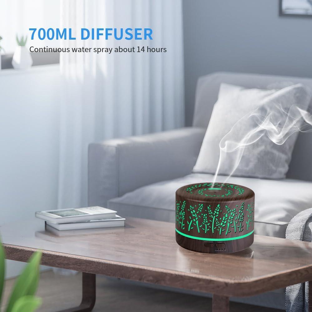 Difusor de Aromaterapia YONGYAO 500ml Ultrasónico Gris