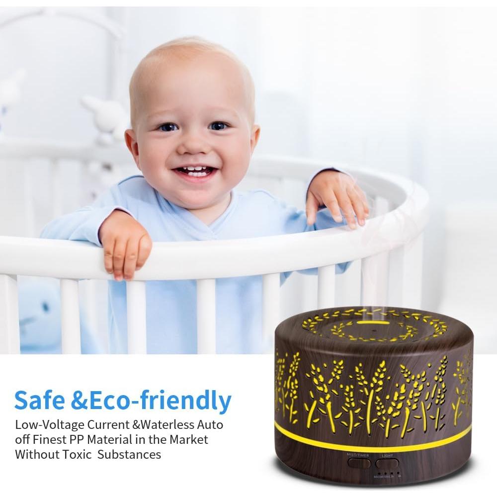 Difusor de Aromaterapia YONGYAO 500ml Ultrasónico Gris