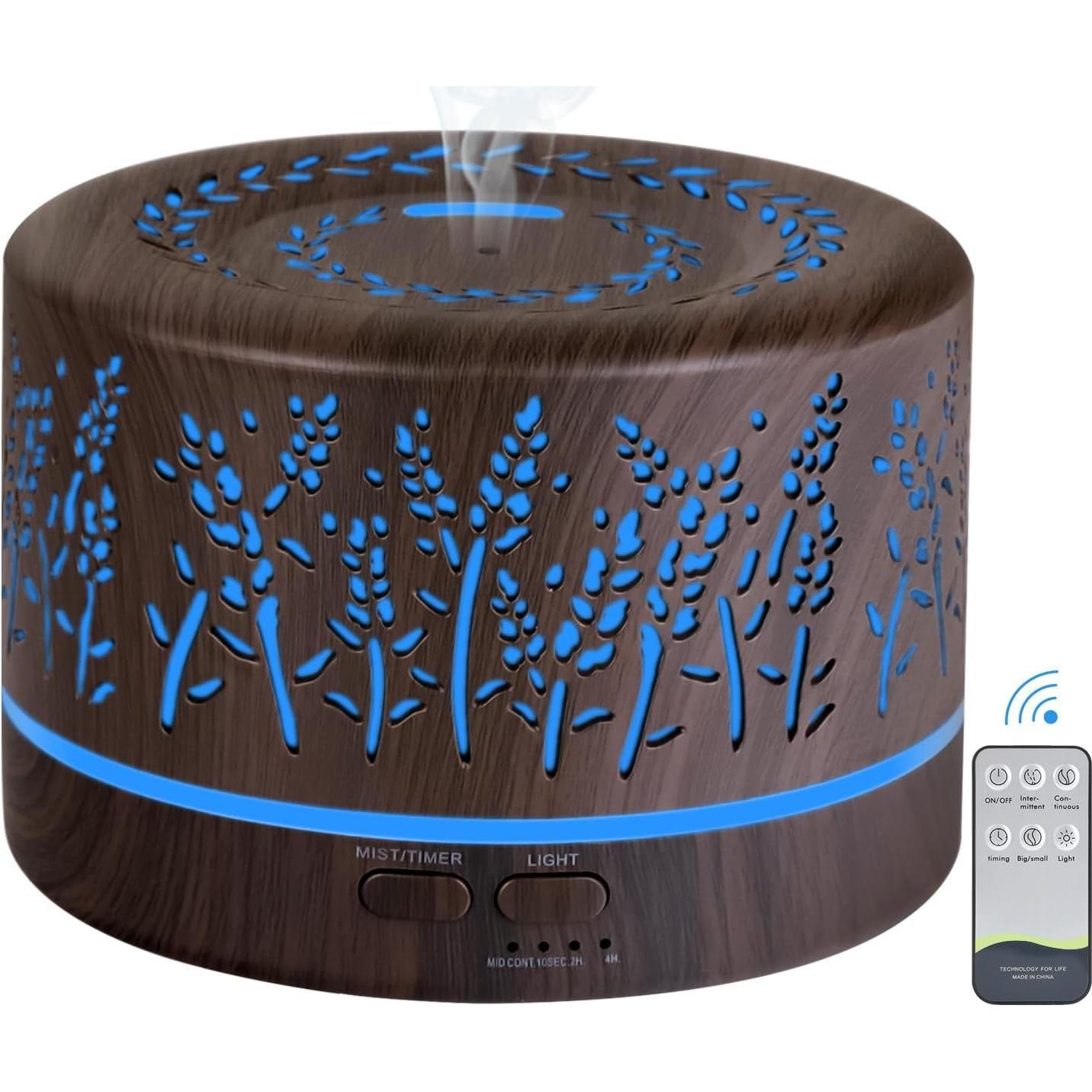 Difusor de Aromaterapia YONGYAO 500ml Ultrasónico Gris