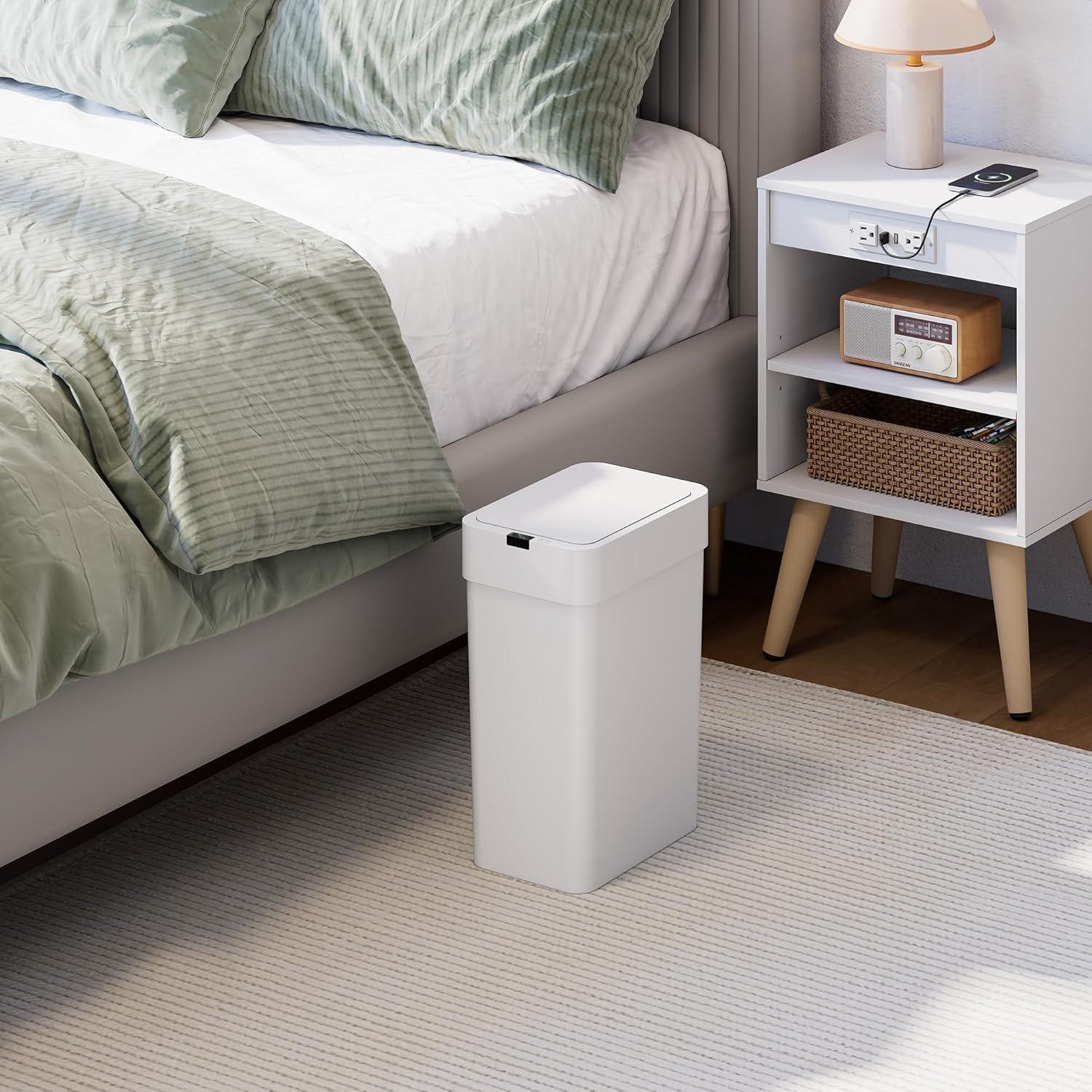 Cubo de Basura Inteligente WLIVE 9L Blanco con Sensor de Movimiento