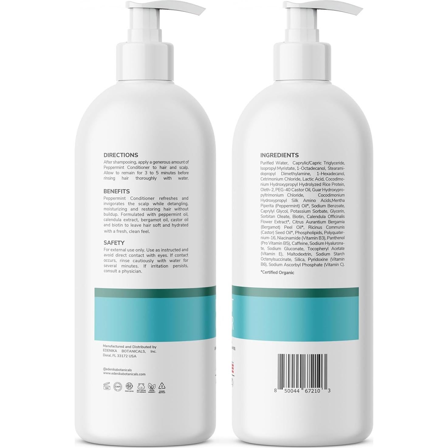 Acondicionador Vegano Edenika de Menta y Caléndula 473 ml