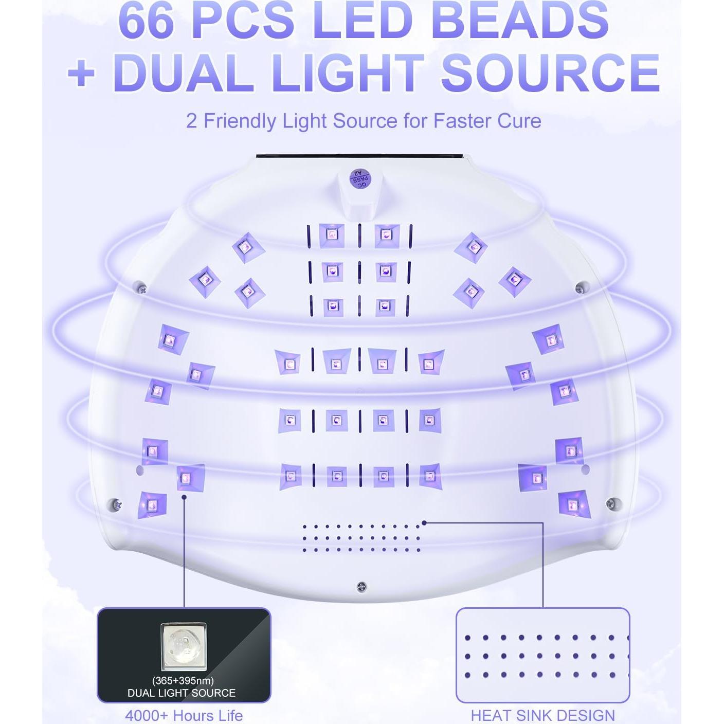 Lámpara UV para Uñas NXJ INFILILA 268W con 66 LEDs