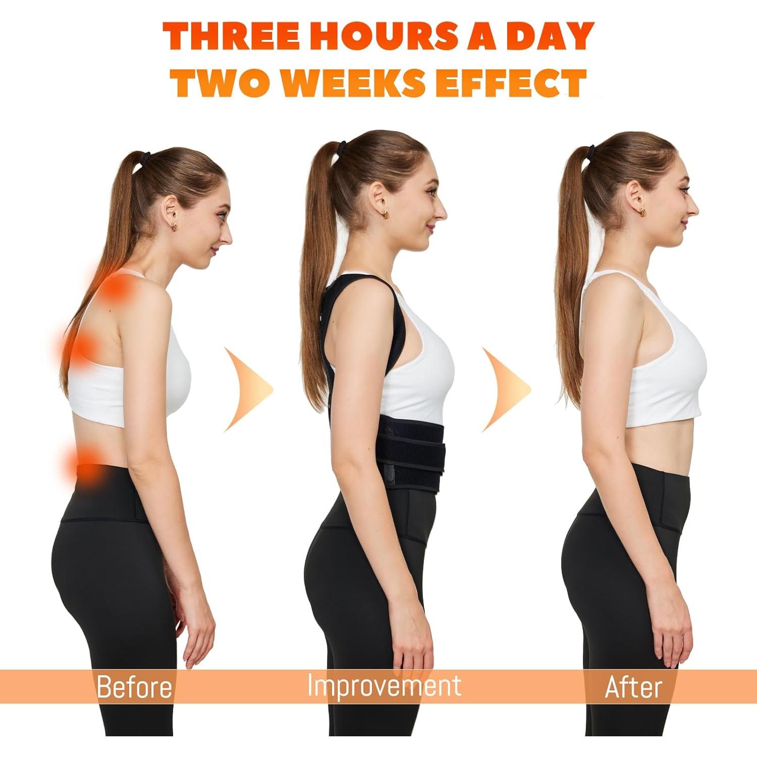 Faja Correctora de Postura HEZKUGU para Espalda M Negra