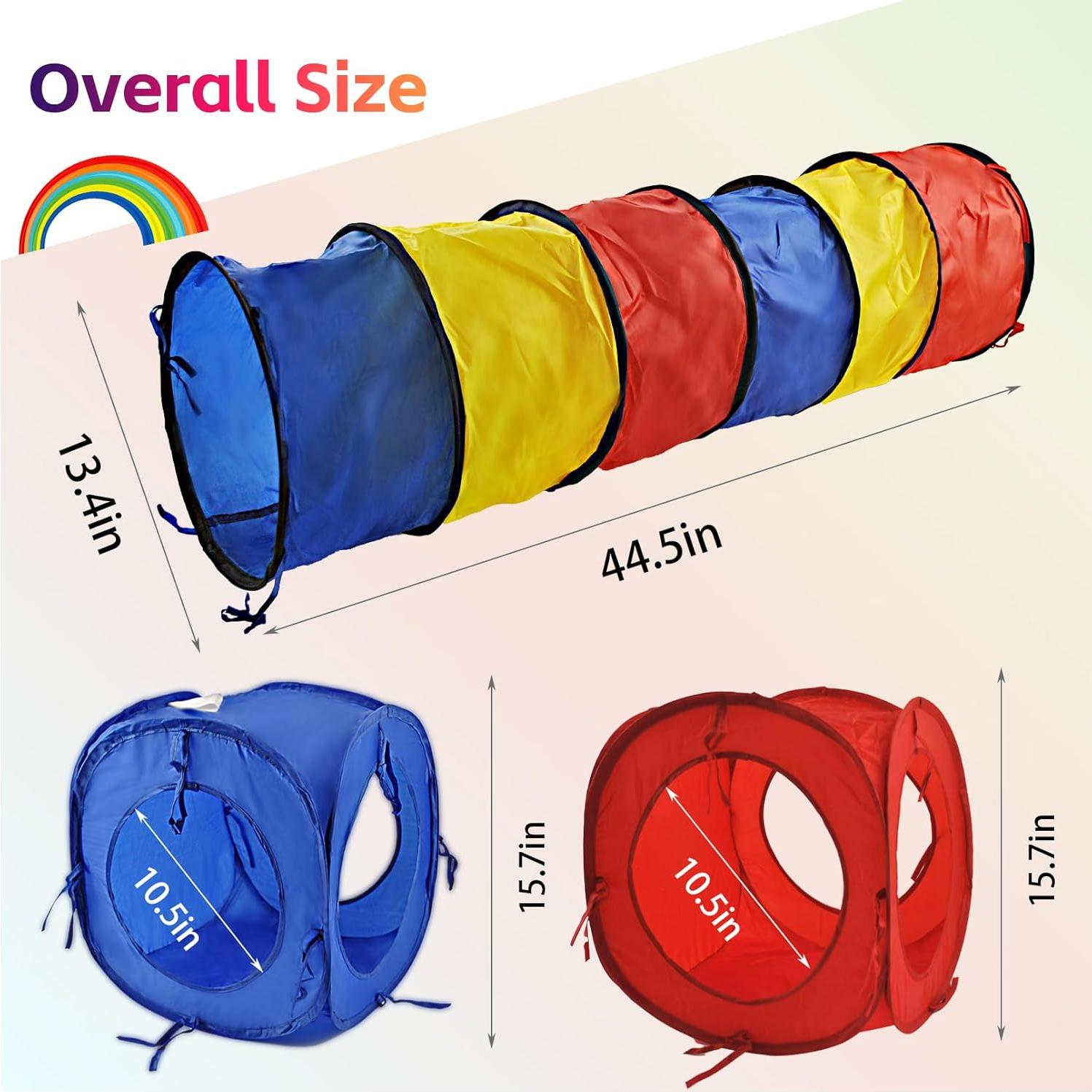 Túnel Grande para Conejos MUYG 150x40 cm Colorido Interiores y Exteriores