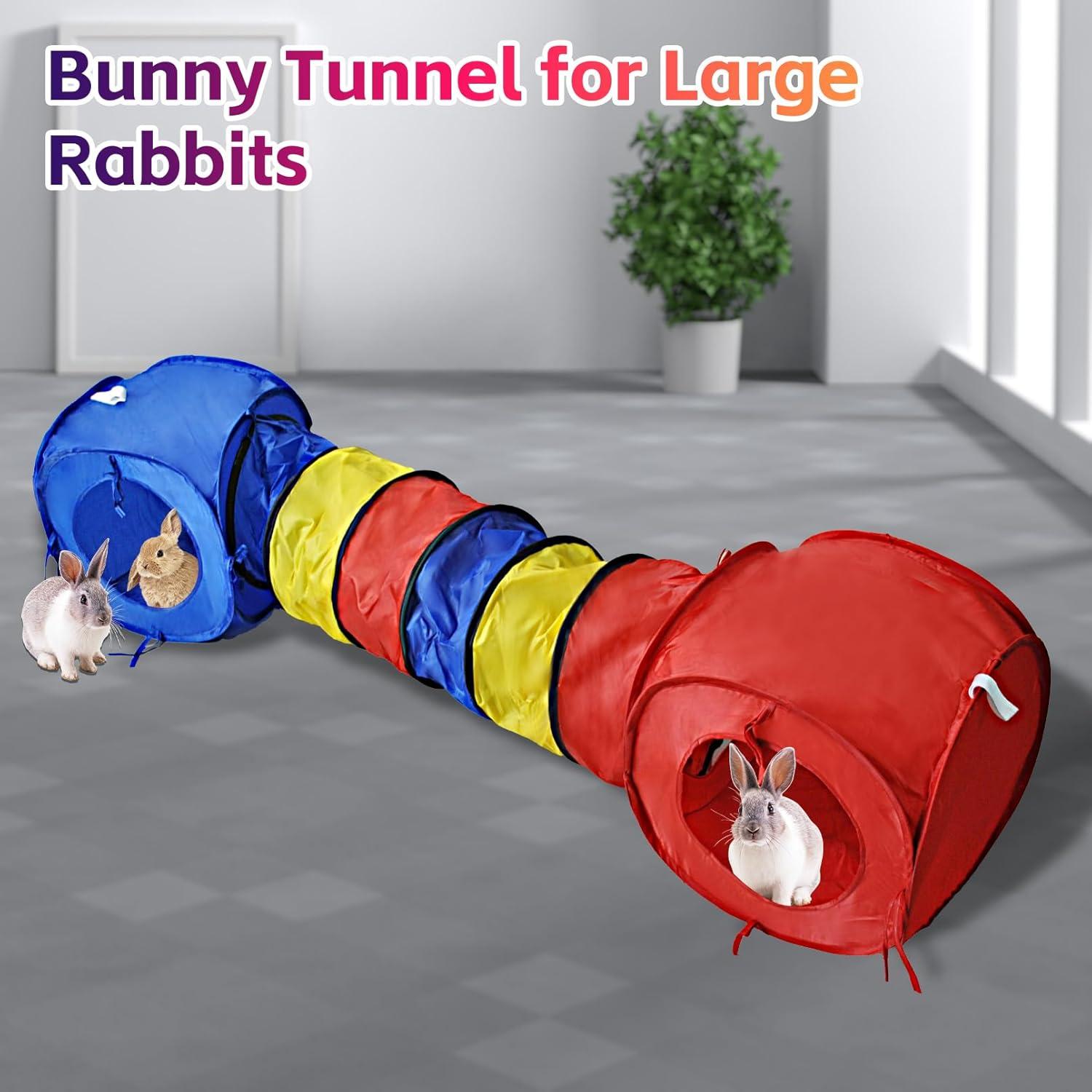 Túnel Grande para Conejos MUYG 150x40 cm Colorido Interiores y Exteriores