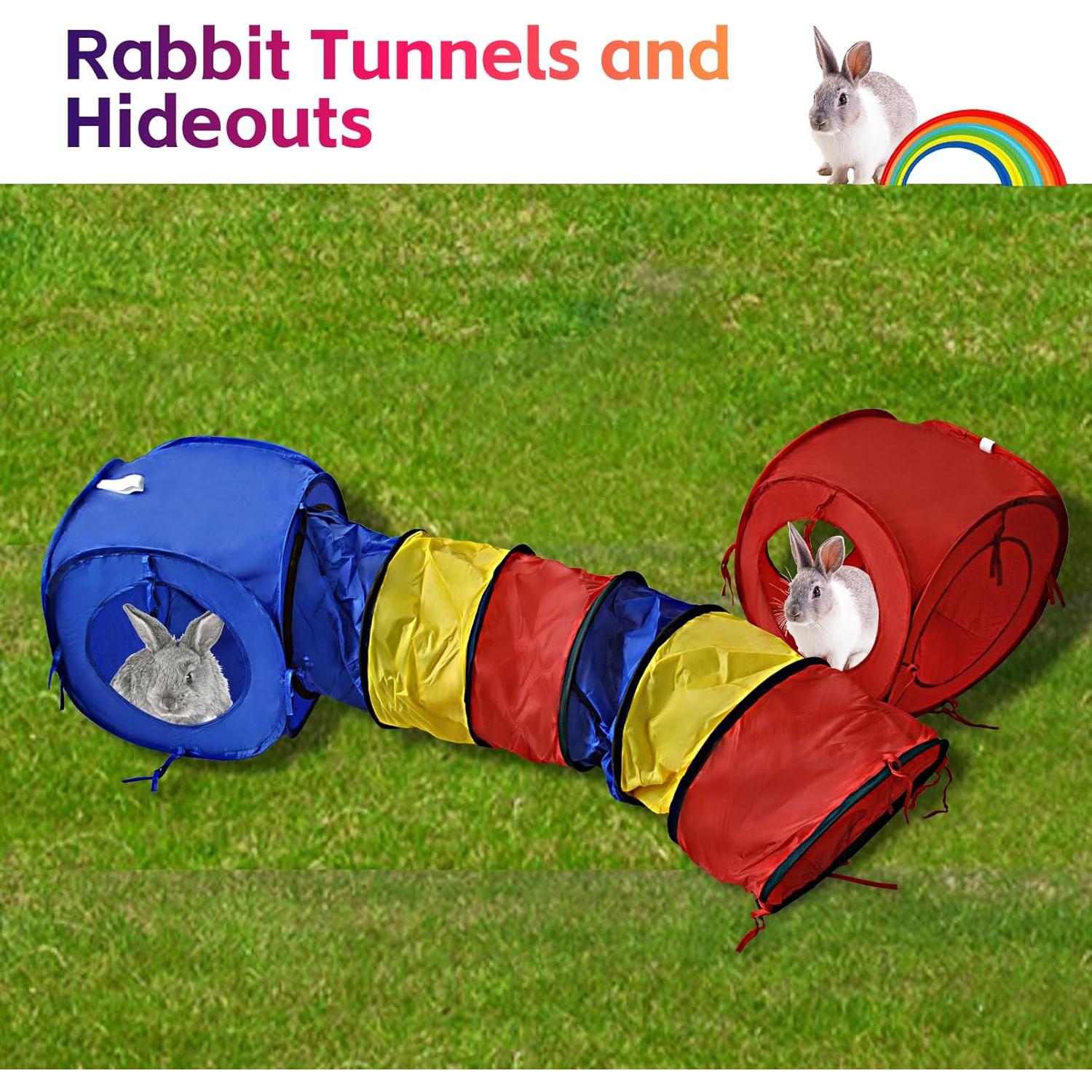 Túnel Grande para Conejos MUYG 150x40 cm Colorido Interiores y Exteriores
