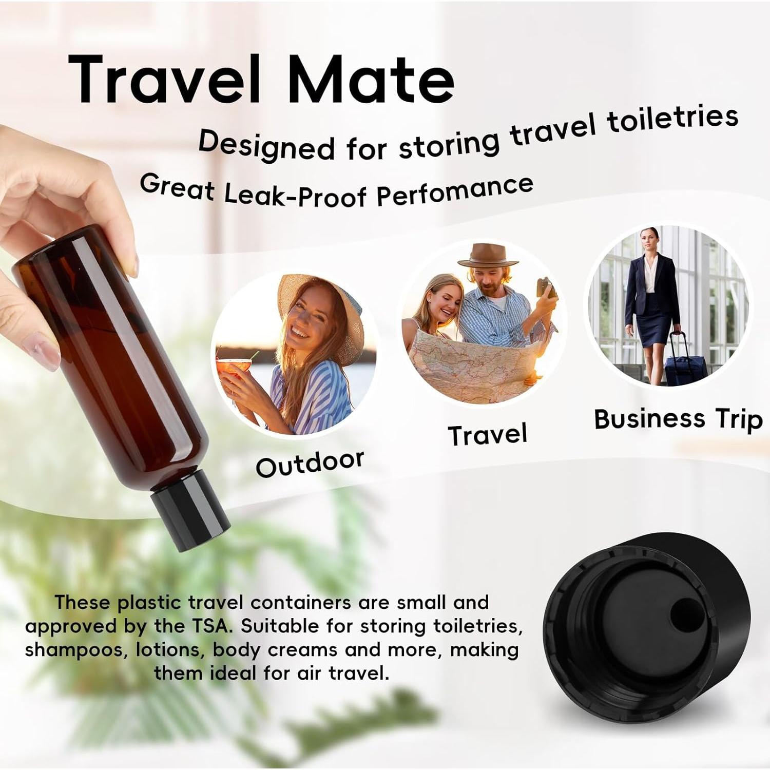 Paquete de 10 Botellas de Plástico Ámbar 100 ml TUZAZO