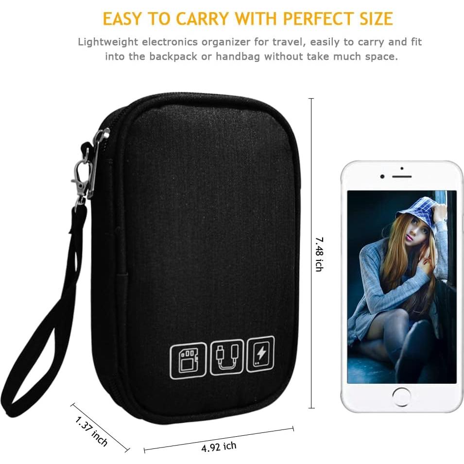 Bolsa Organizadora de Cables DUMEALAGR Negra Compacta