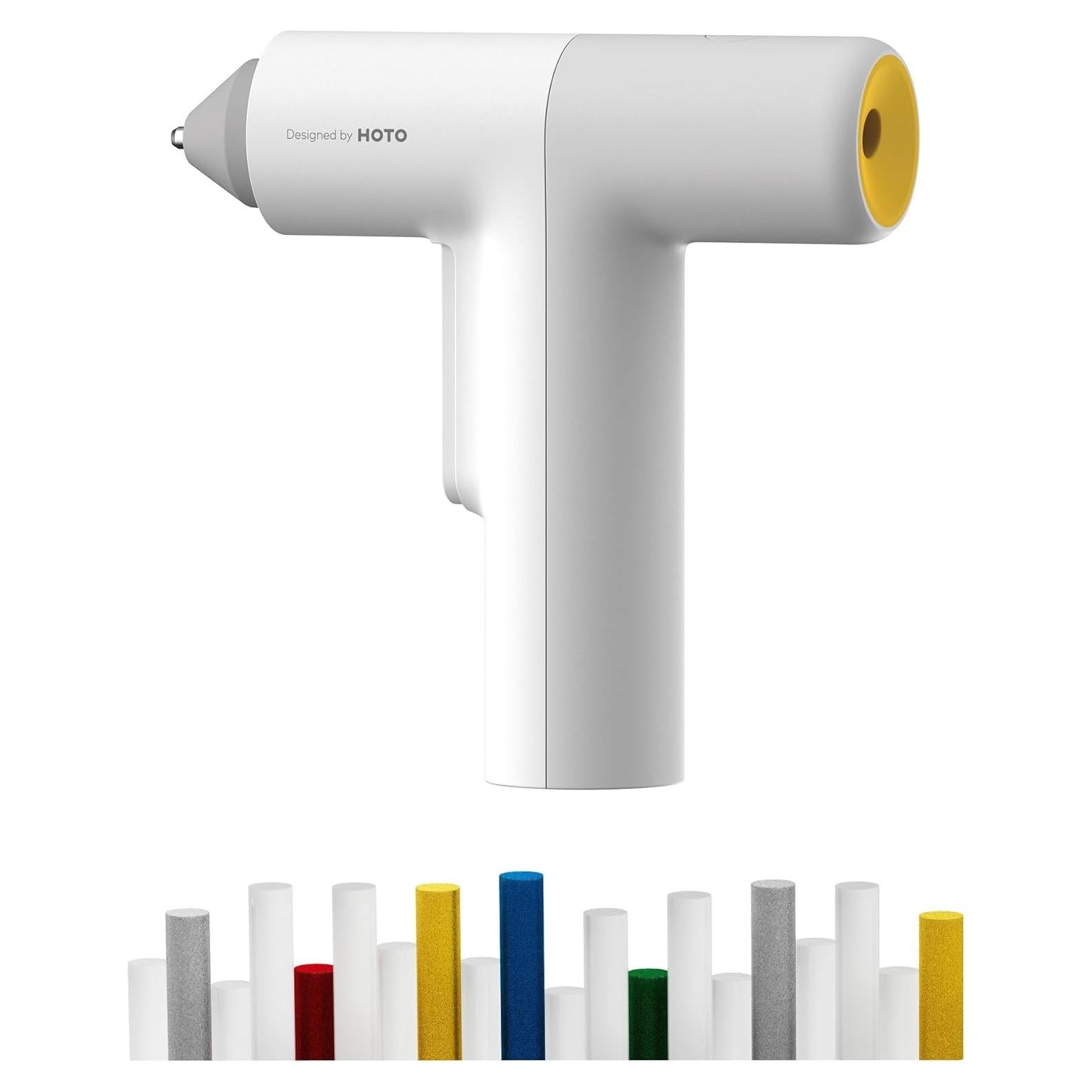 HOTO Cordless Auto Dispensing Glue Gun, Easyflow Hot Glue Gun with 40 Glue Sticks, 30s Fast Preheating, 3000mAh, Anti-Scald & Anti-Drip, Wireless/Wired, Ideal for DIY/Kids Crafts & Home Repairs