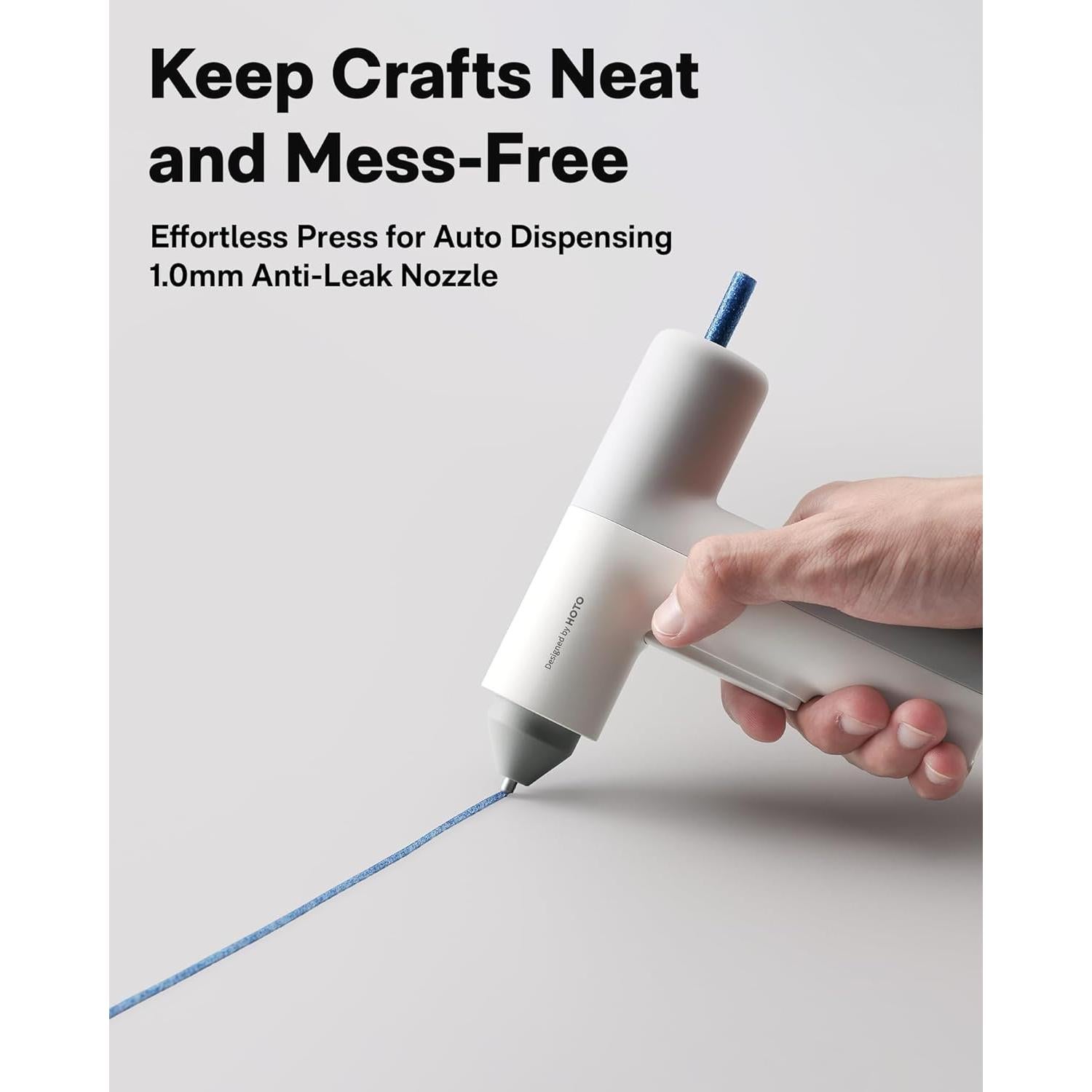 HOTO Cordless Auto Dispensing Glue Gun, Easyflow Hot Glue Gun with 40 Glue Sticks, 30s Fast Preheating, 3000mAh, Anti-Scald & Anti-Drip, Wireless/Wired, Ideal for DIY/Kids Crafts & Home Repairs