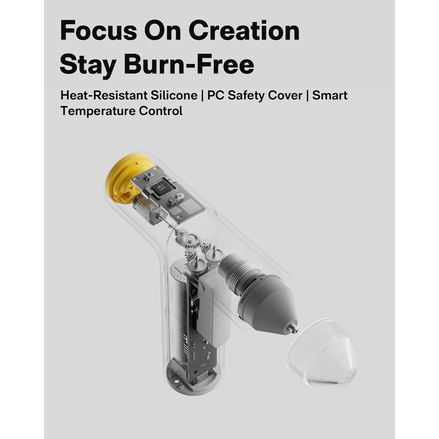 HOTO Cordless Auto Dispensing Glue Gun, Easyflow Hot Glue Gun with 40 Glue Sticks, 30s Fast Preheating, 3000mAh, Anti-Scald & Anti-Drip, Wireless/Wired, Ideal for DIY/Kids Crafts & Home Repairs