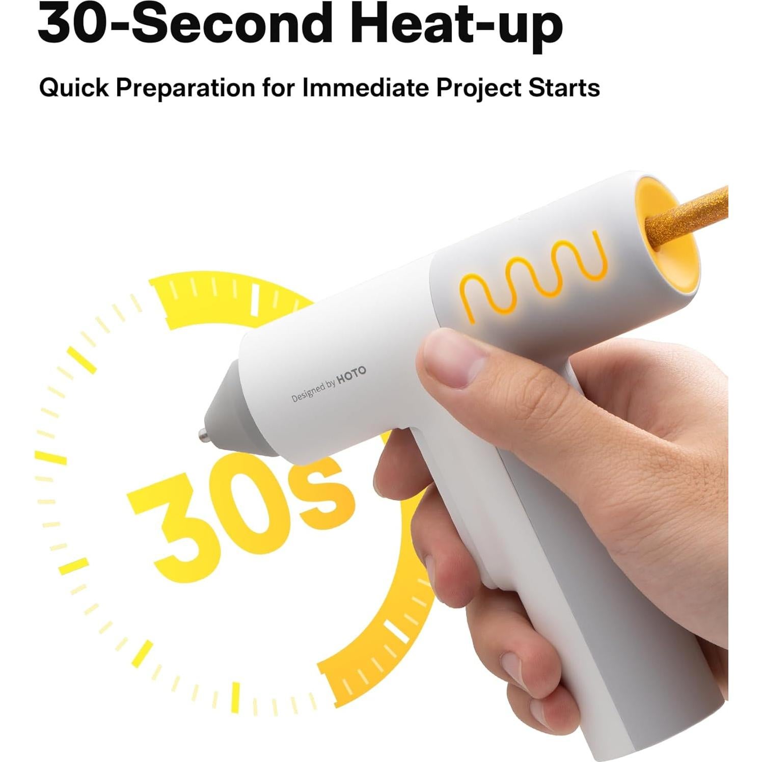 HOTO Cordless Auto Dispensing Glue Gun, Easyflow Hot Glue Gun with 40 Glue Sticks, 30s Fast Preheating, 3000mAh, Anti-Scald & Anti-Drip, Wireless/Wired, Ideal for DIY/Kids Crafts & Home Repairs