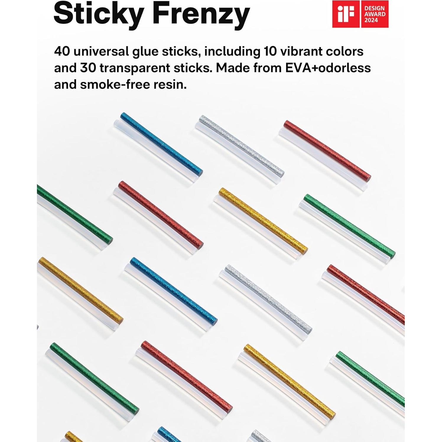 HOTO Cordless Auto Dispensing Glue Gun, Easyflow Hot Glue Gun with 40 Glue Sticks, 30s Fast Preheating, 3000mAh, Anti-Scald & Anti-Drip, Wireless/Wired, Ideal for DIY/Kids Crafts & Home Repairs