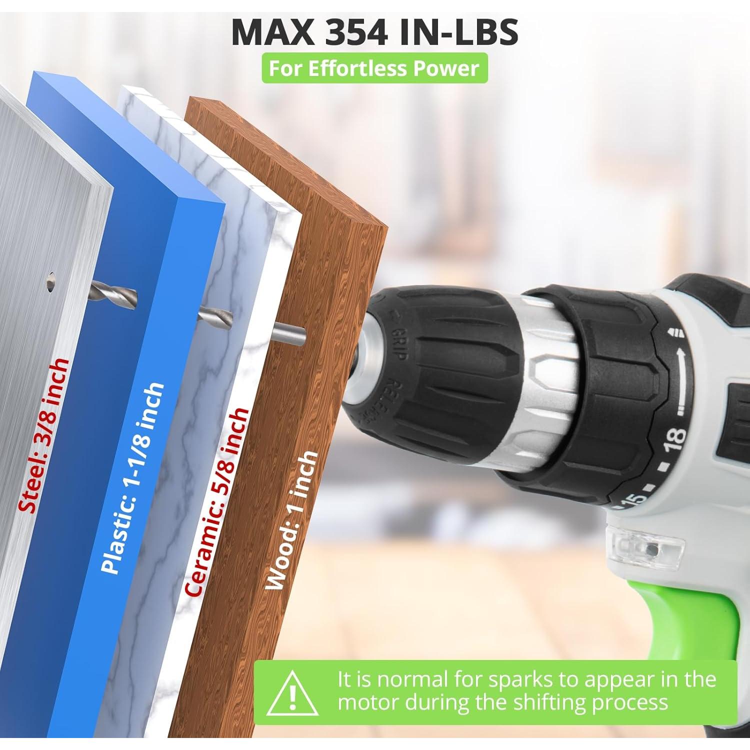 Taladro Inalámbrico 21V FABOKA con Batería 2000mAh y Accesorios