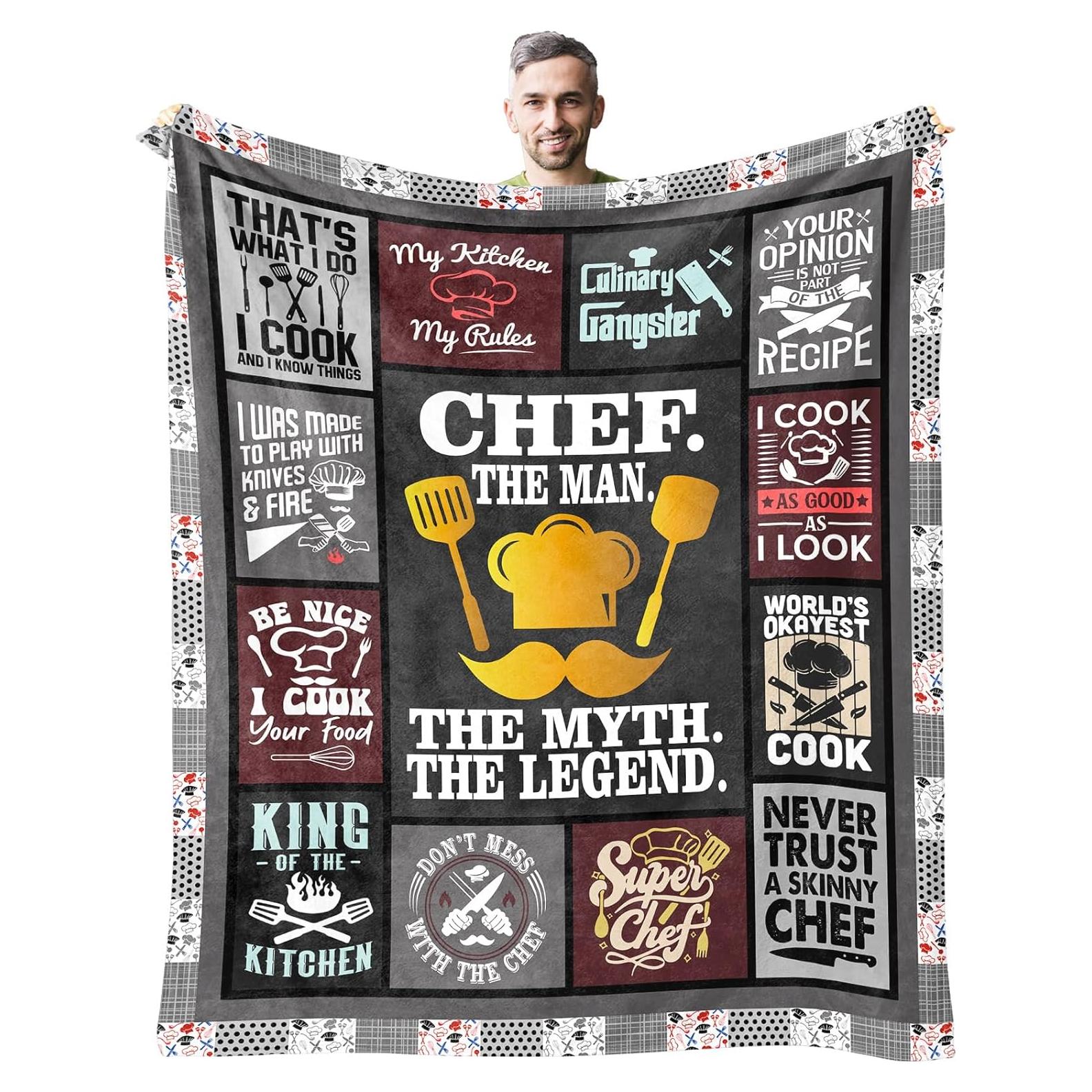 Manta para Chefs Jengehta 127x152cm Negra, Regalo Único