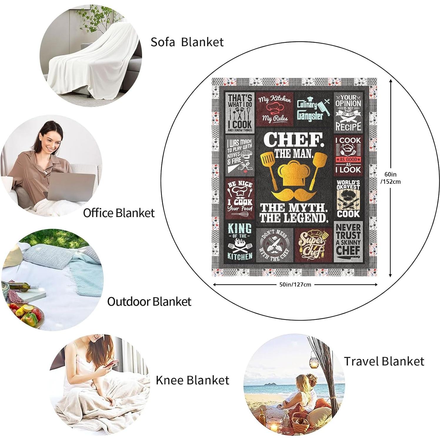 Manta para Chefs Jengehta 127x152cm Negra, Regalo Único