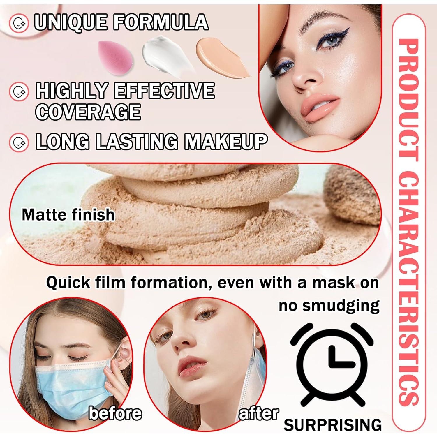 Base de Maquillaje Líquida Cambia de Color LingHaoLH + Set Completo