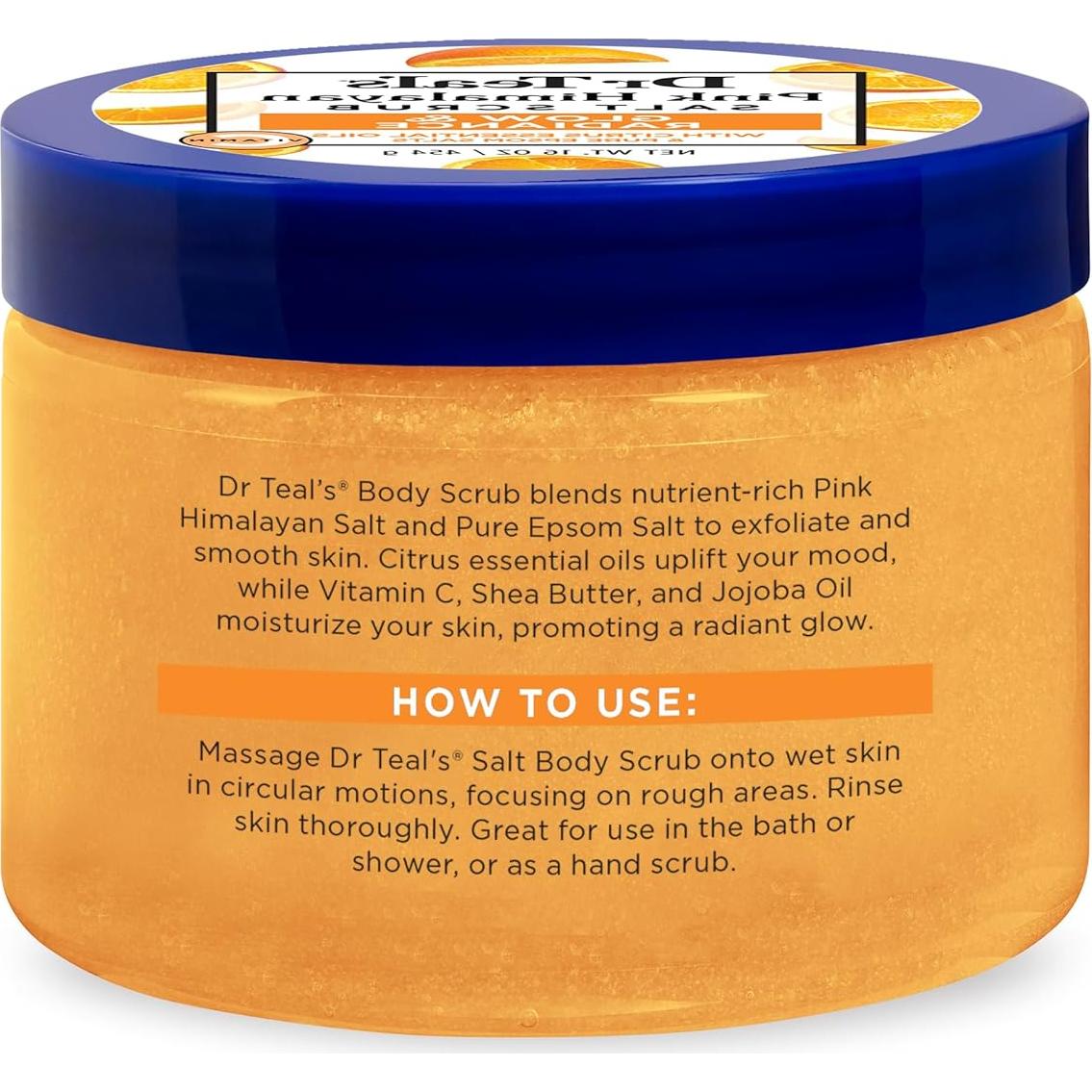 Exfoliante Corporal Dr Teal's Sal Rosa Himalaya 3x16oz Cítricos