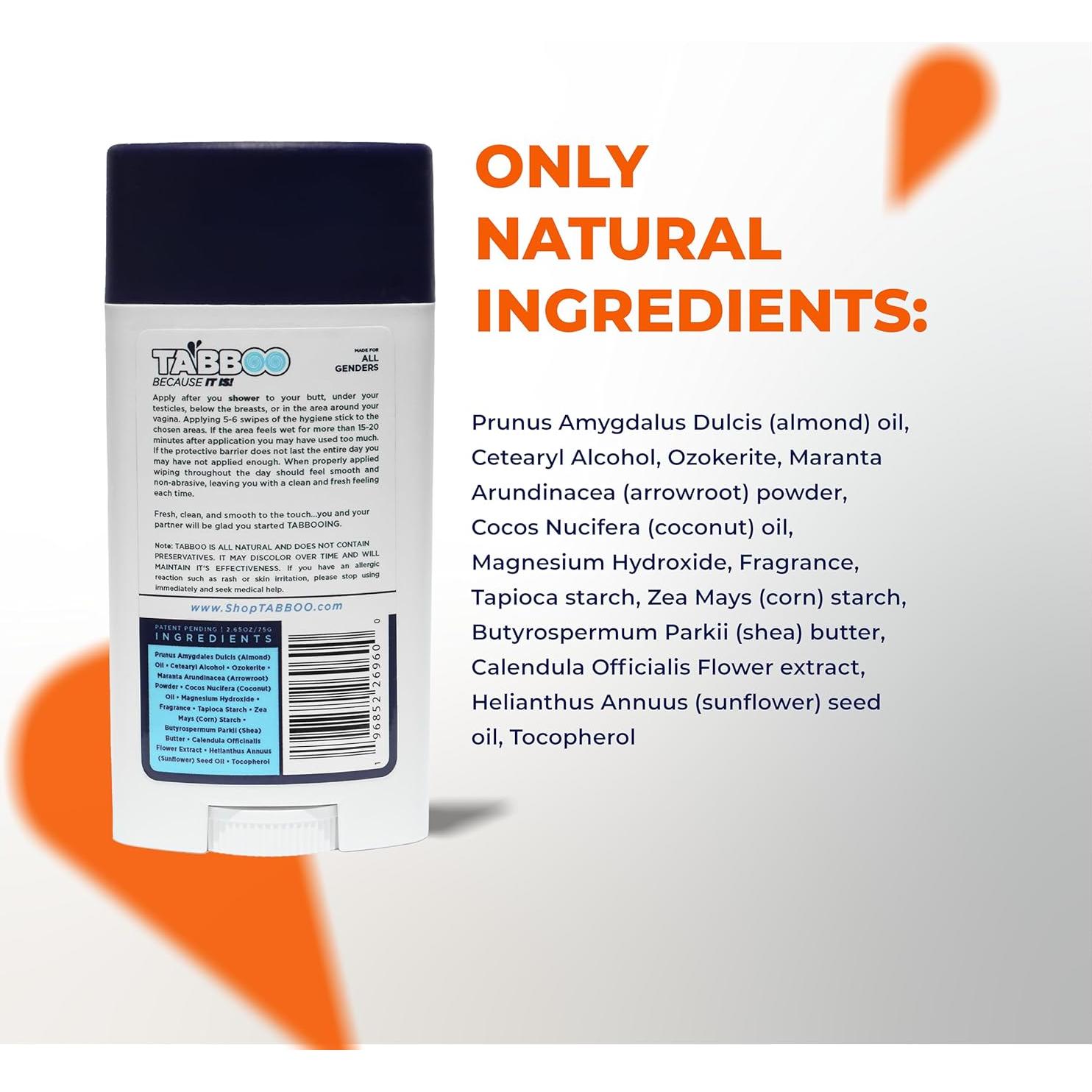 Desodorante Natural TABBOO Fresco - Higiene Completa 75g