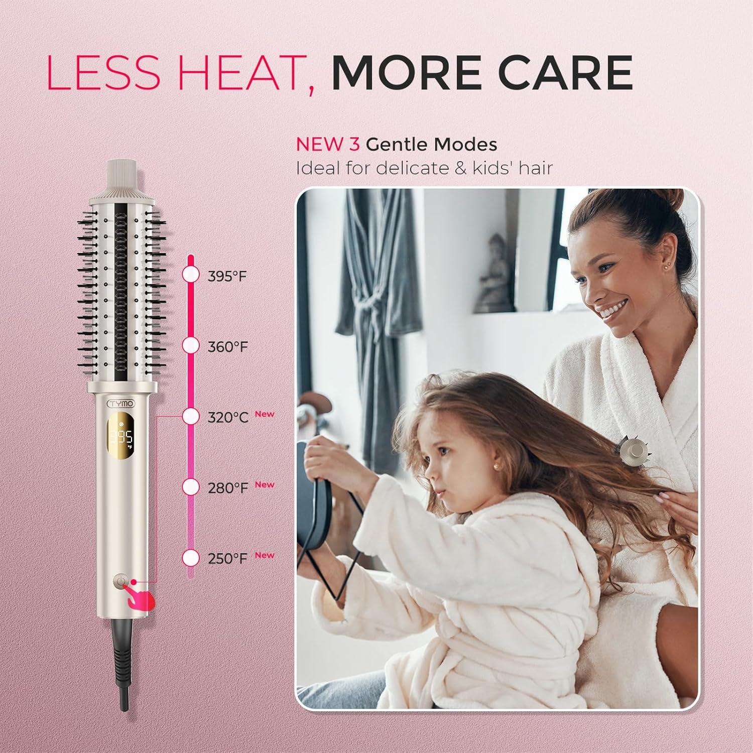 Cepillo Térmico TYMO Stylux Pro 1.5" Alisador y Rizador 2 en 1