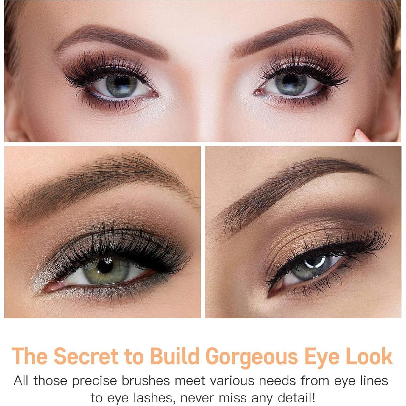 Juego de Brochas de Maquillaje MSQ 4 Piezas para Ojos - Negro