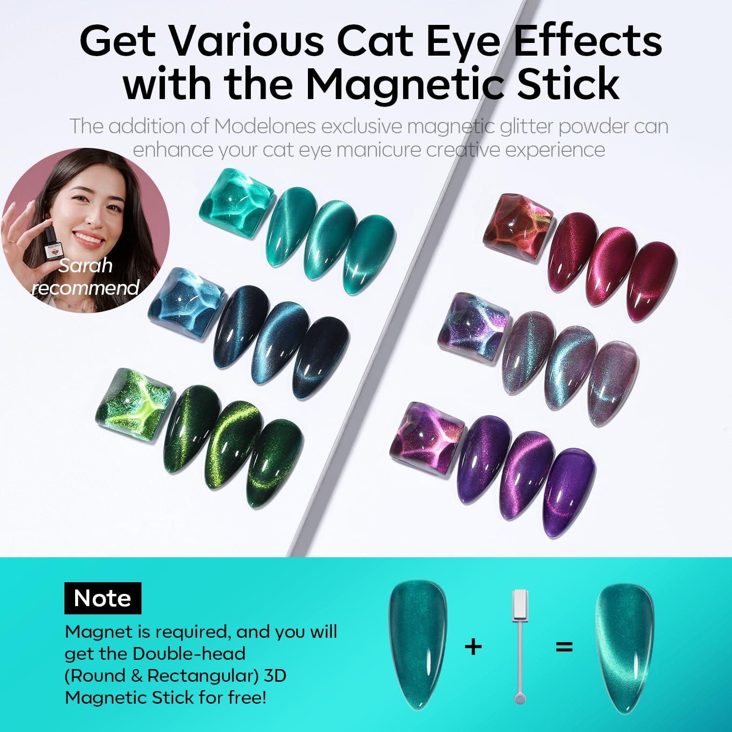 Set de Esmalte de Uñas Gel Ojo de Gato Modelones 6 Colores