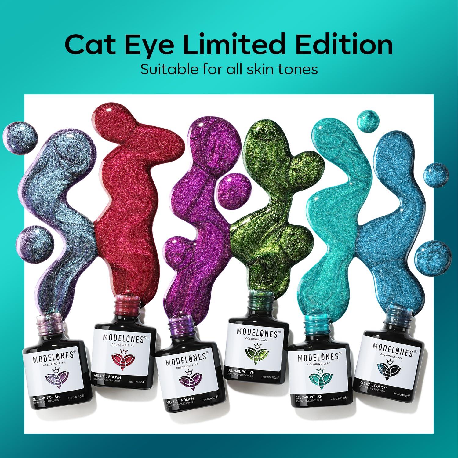 Set de Esmalte de Uñas Gel Ojo de Gato Modelones 6 Colores