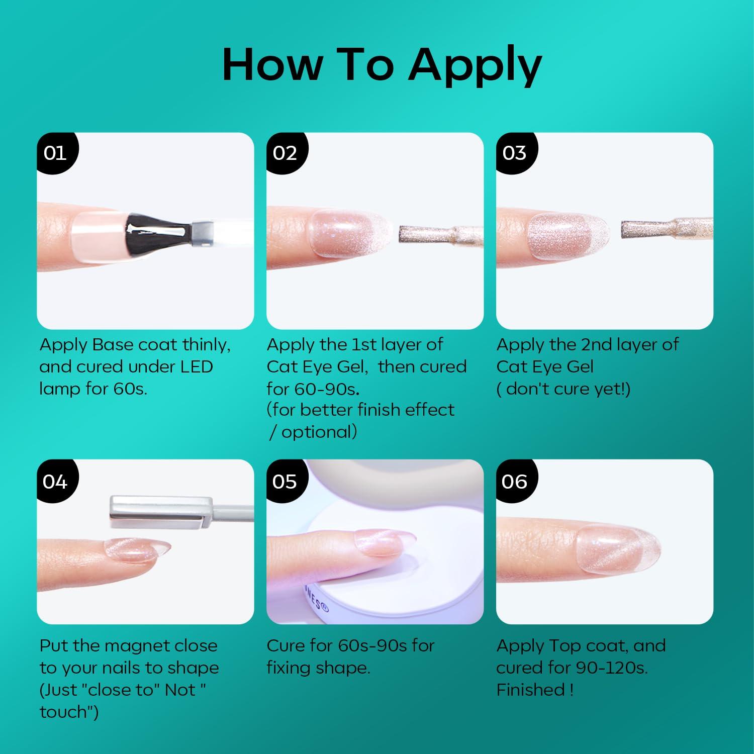 Set de Esmalte de Uñas Gel Ojo de Gato Modelones 6 Colores