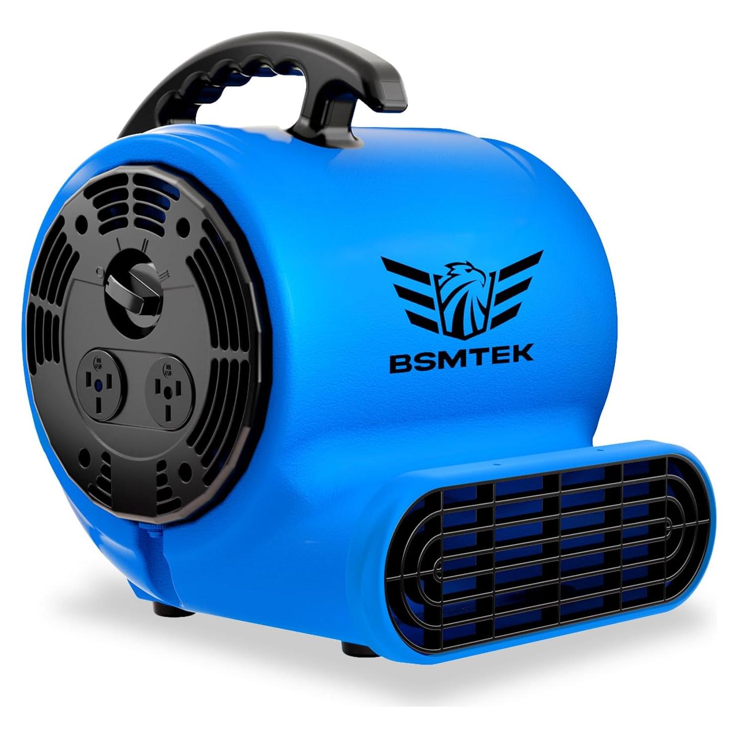 Air Mover Blower Fan, Industrial 1/3HP 1200CFM Monster Floor Blower Carpet Dryers - 3 Speeds Switch, 4 Adjustable Angles, 10FT Long Cord, Stackable - 2025 Upgraded