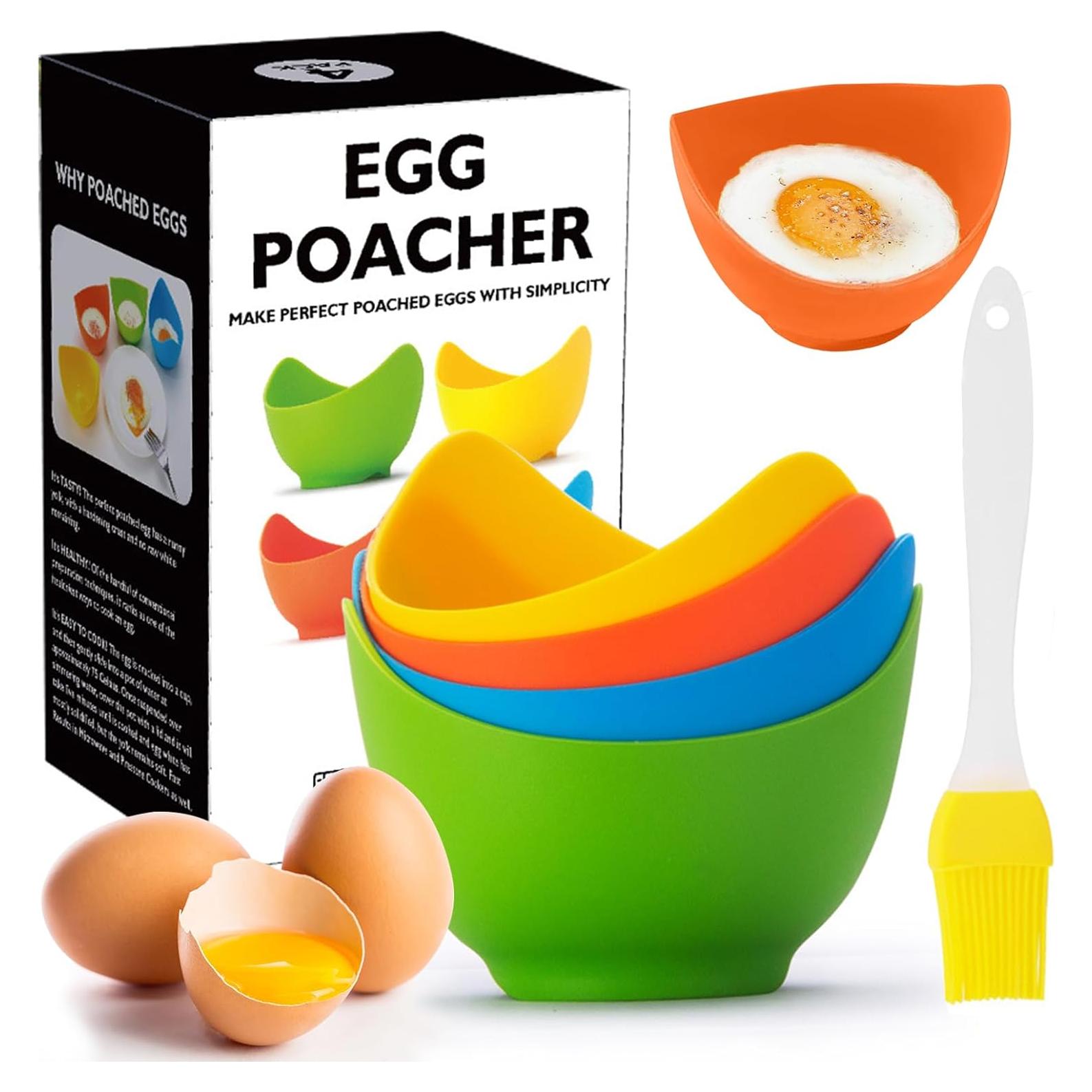 Escalfador de Huevos de Silicona LTWQLing - 4 Tazas Antiadherentes