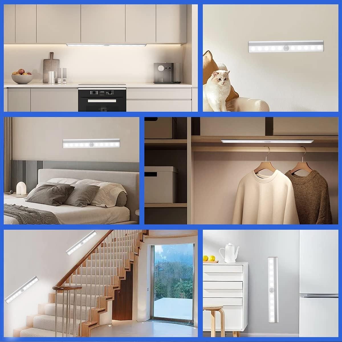 Luz LED Recargable SIXDEFLY con Sensor de Movimiento 3 Pzas