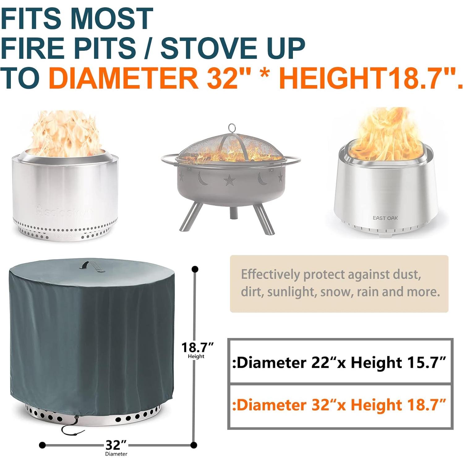 Cubierta para Fogata TORUTA Yukon Redonda 81.3 cm Gris Impermeable