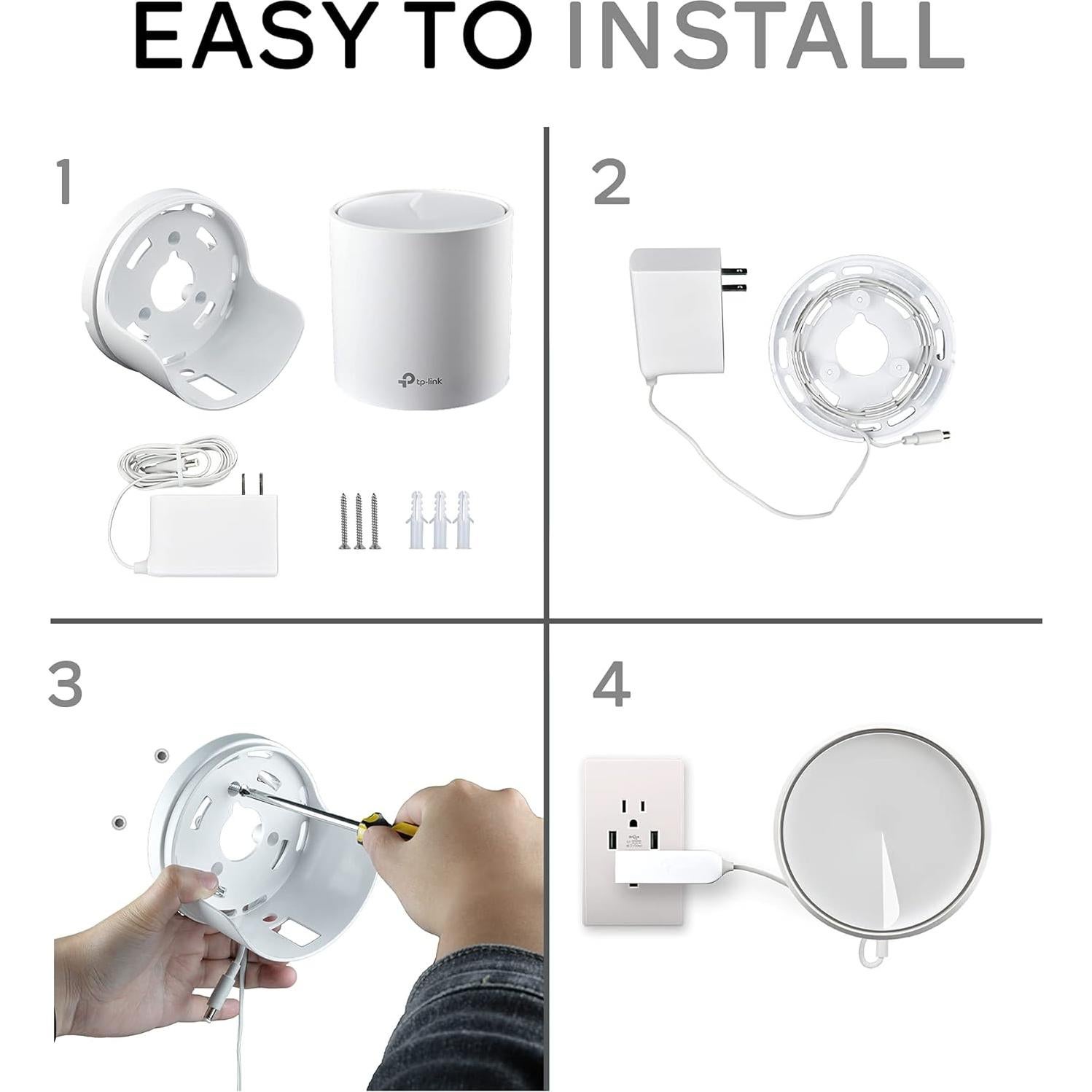 Organizador de Cables para WiFi TP-Link Deco X20/X60 - Blanco