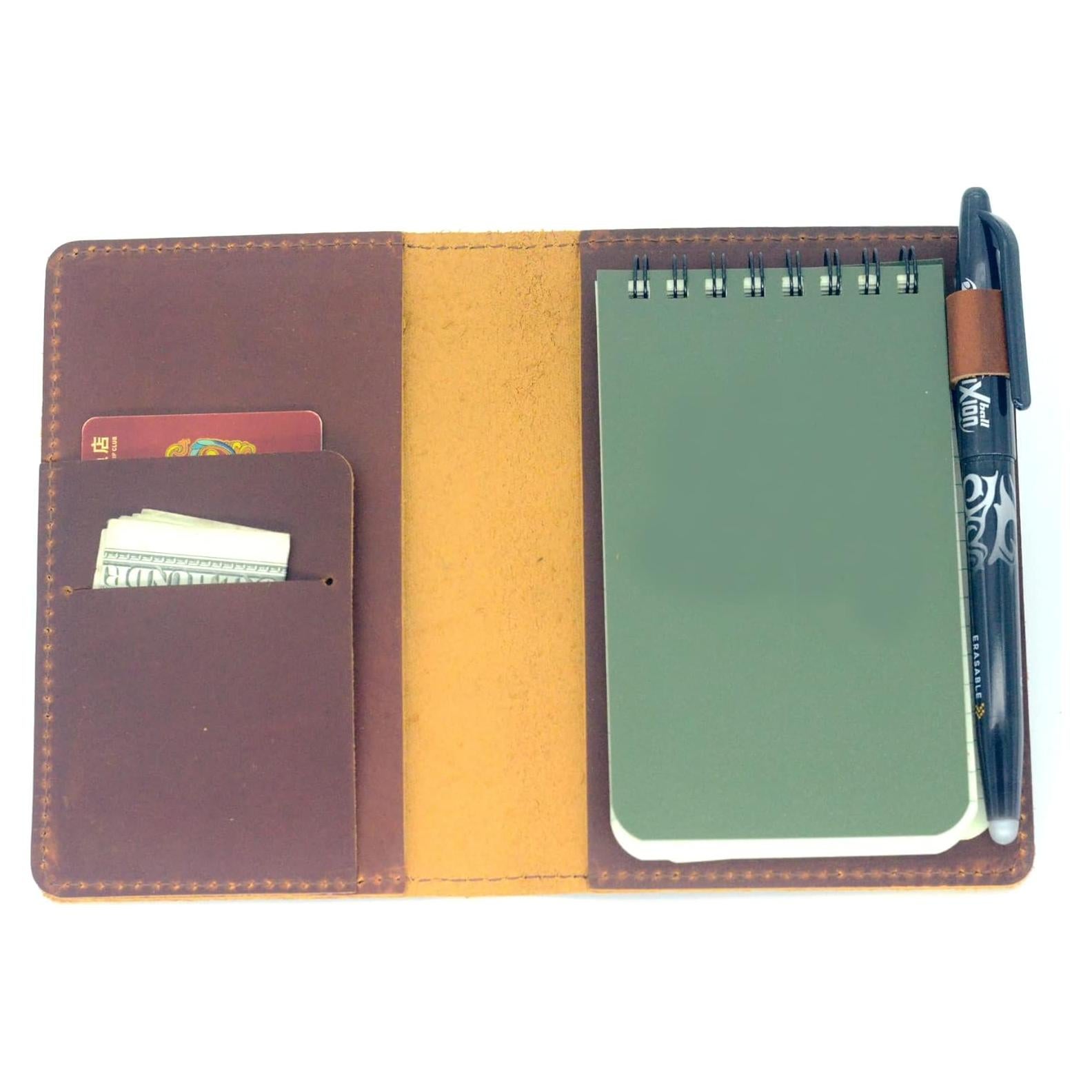 Cubierta de Cuero JJNUSA para Cuadernos 3x5" Marrón