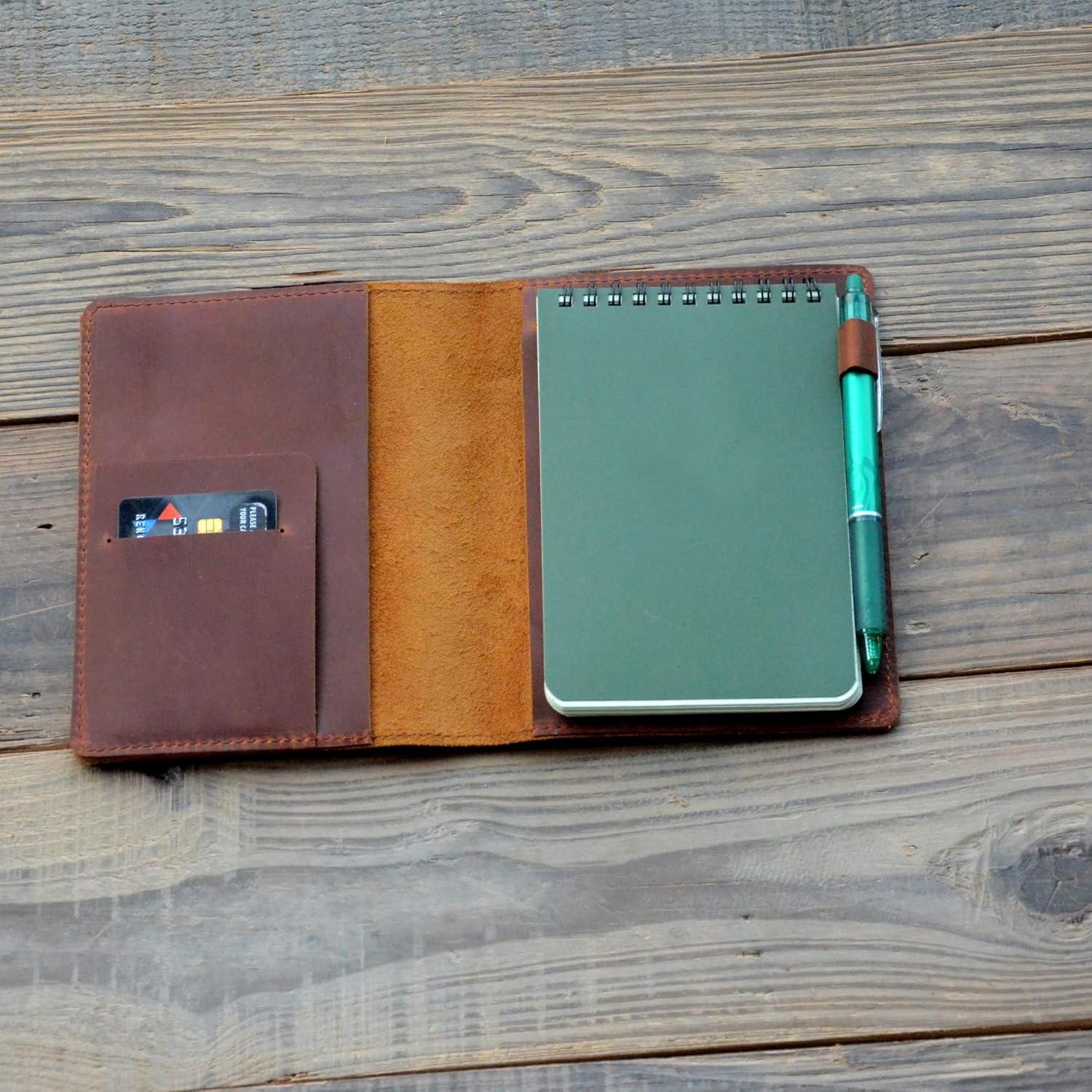 Cubierta de Cuero JJNUSA para Cuadernos 3x5" Marrón