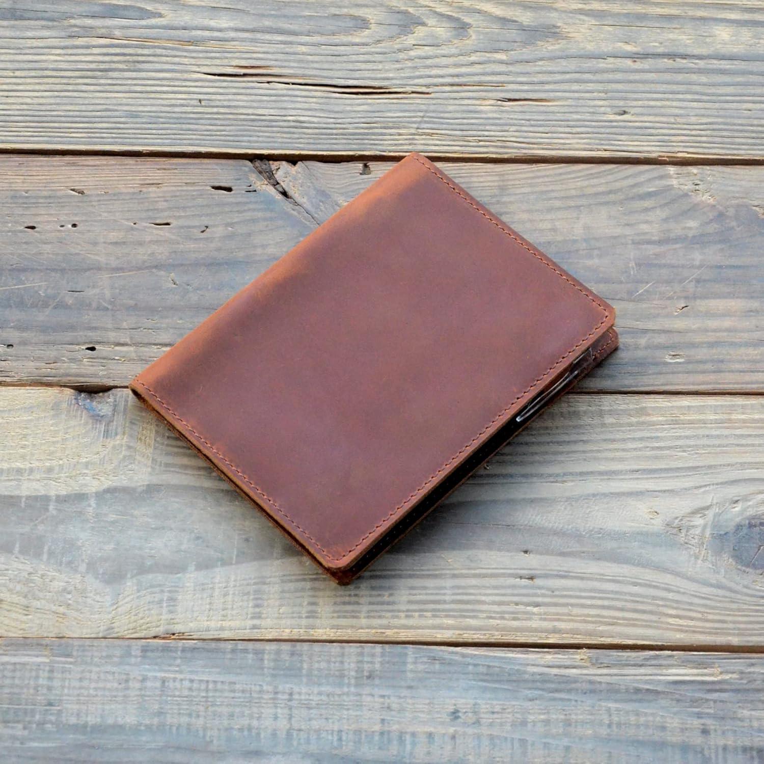 Cubierta de Cuero JJNUSA para Cuadernos 3x5" Marrón