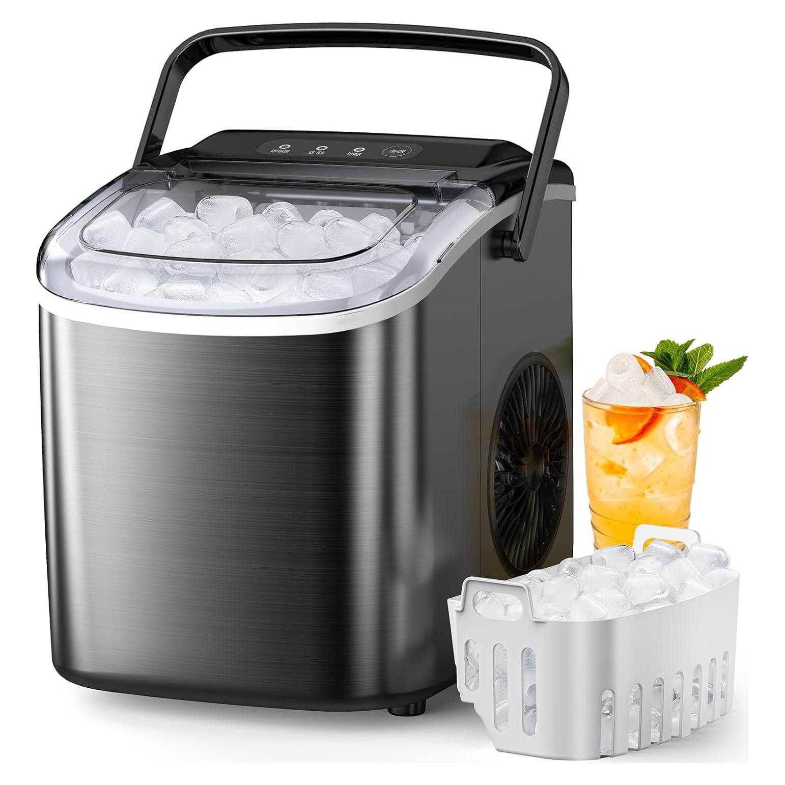 Fabricador de Hielo Electactic 12 kg/día, Auto-Limpieza, Negro