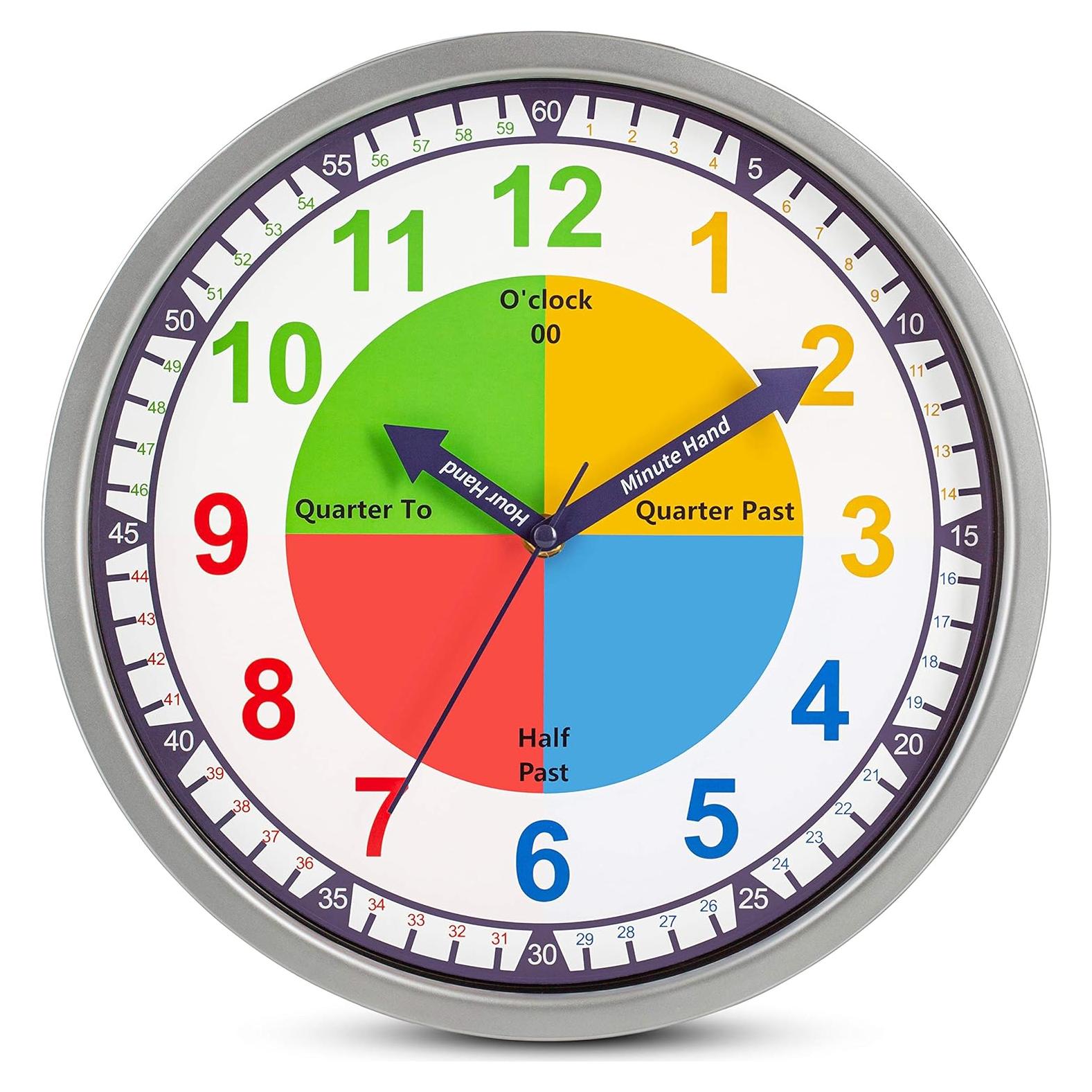 Reloj de Pared Colorido 30 cm Bernhard para Niños Silencioso