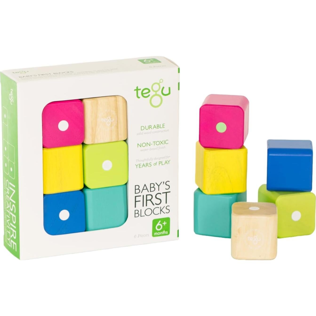 Bloques Magnéticos para Bebés Tegu - 6 Piezas de Madera