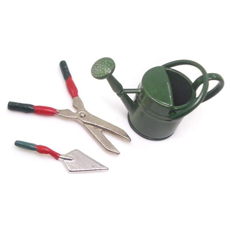 Juego de 3 Mini Herramientas de Jardín Hosfairy 1:12 Verde