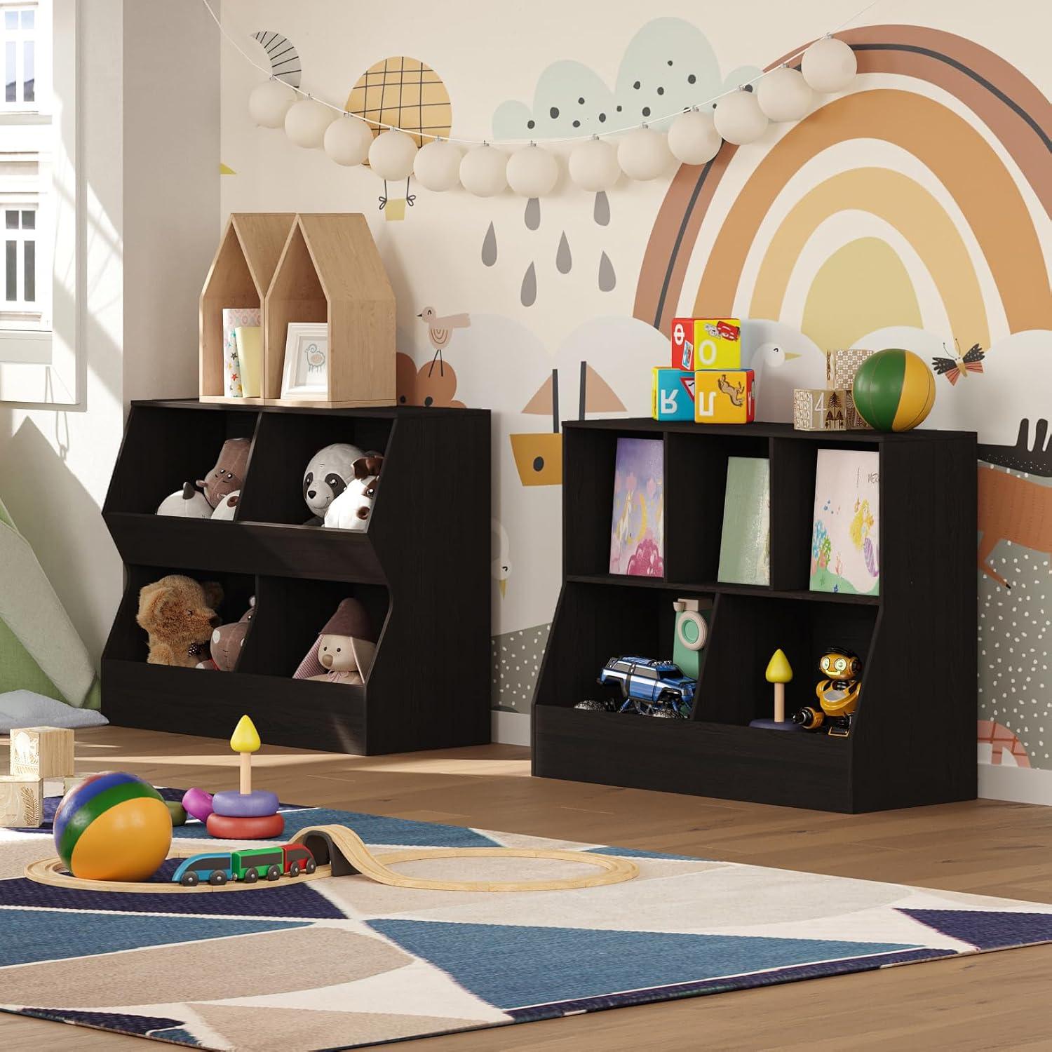 Estantería Organizador de Juguetes DINZI LVJ 5 Cubículos 80 cm Espresso