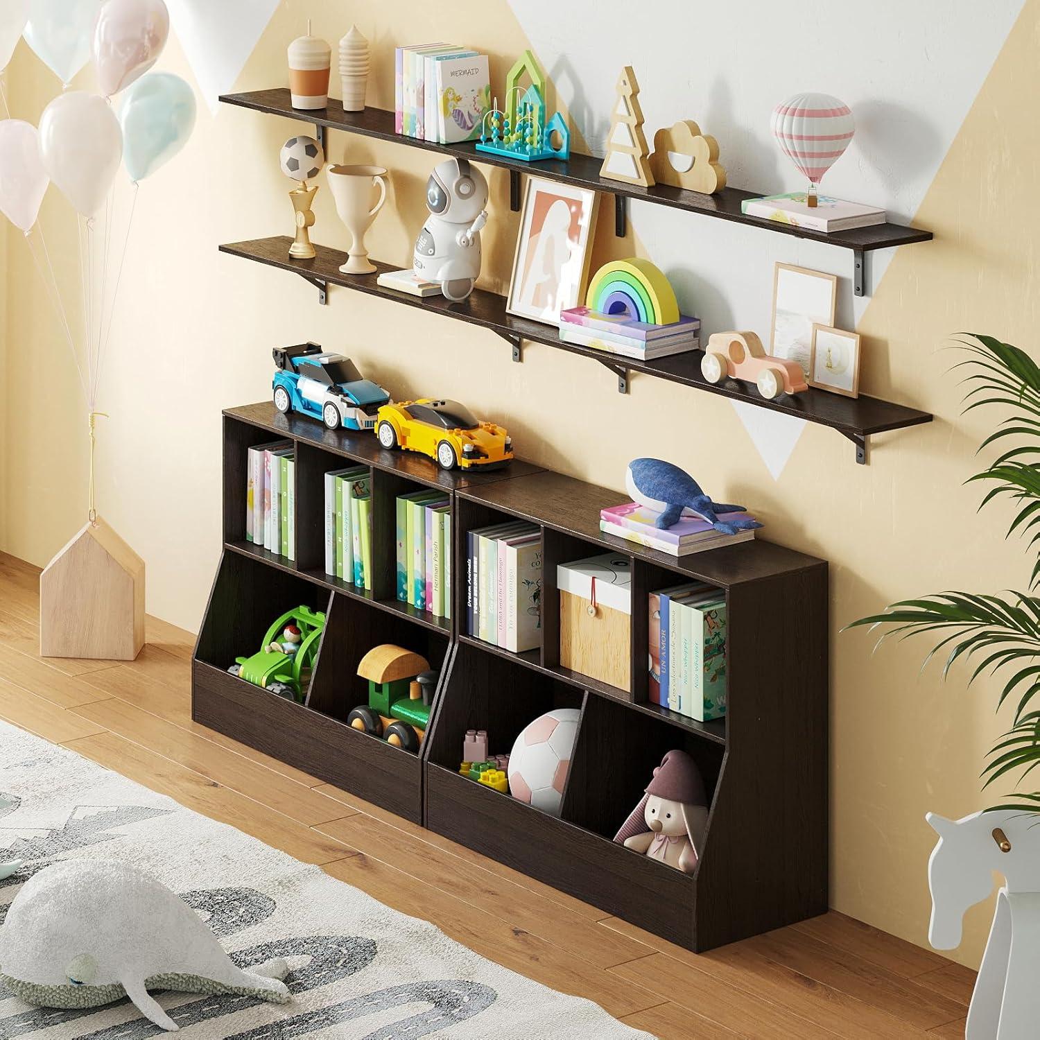 Estantería Organizador de Juguetes DINZI LVJ 5 Cubículos 80 cm Espresso