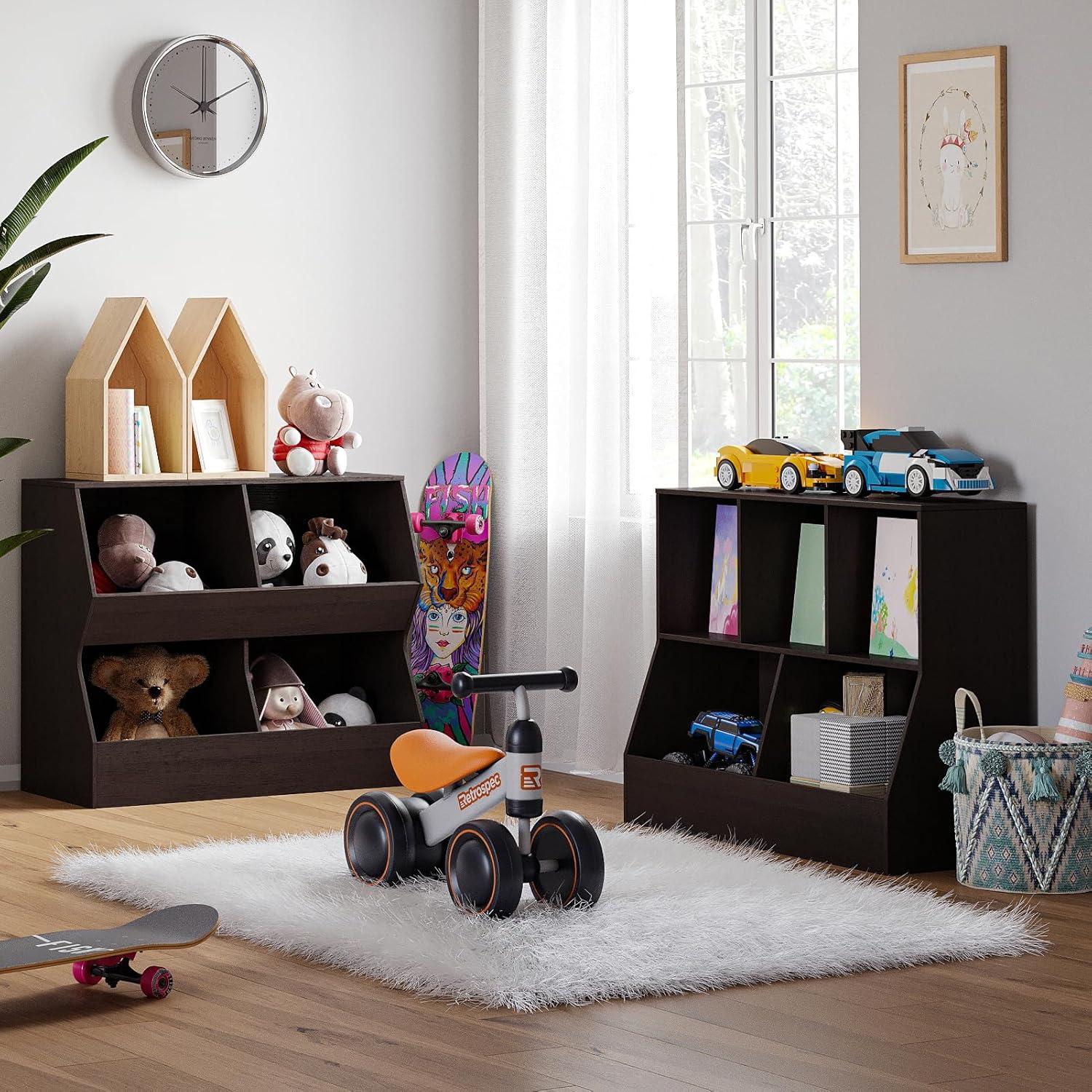 Estantería Organizador de Juguetes DINZI LVJ 5 Cubículos 80 cm Espresso